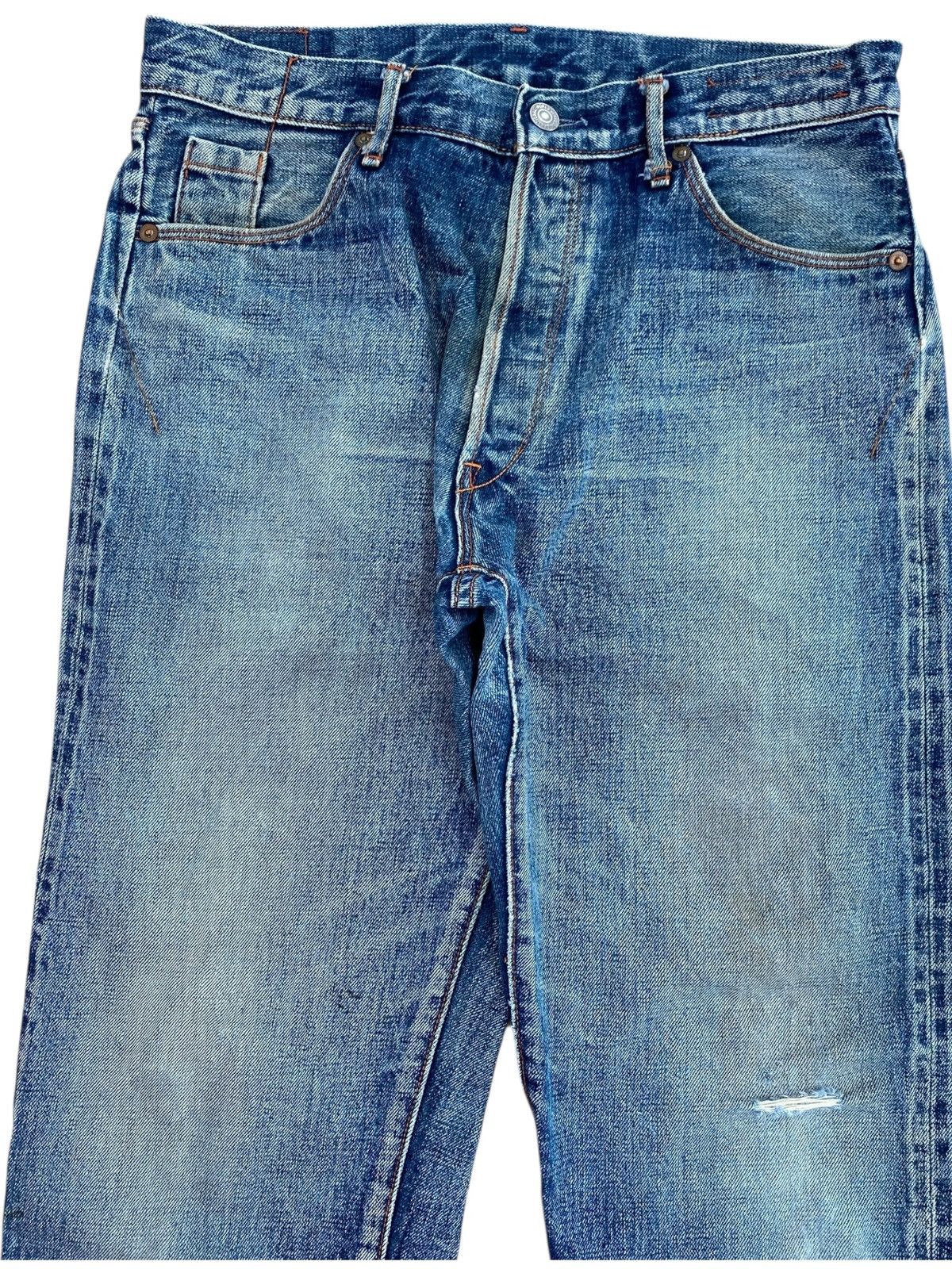 Japanese Brand Japanese Brand Acid Blue Wash Ripped Style Loose Jeans Size US 31 - 2 Thumbnail