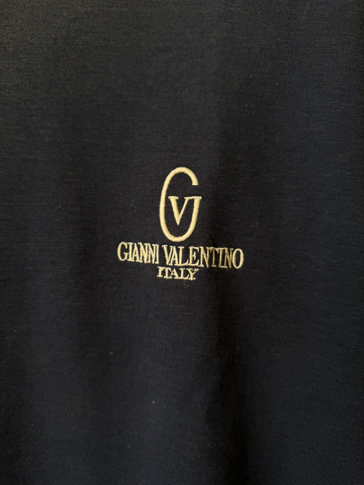 Gianni Valentino Vintage Gianni Valentino Italy Navy V Logo Sweatshirt Size US L / EU 52-54 / 3 - 2 Thumbnail