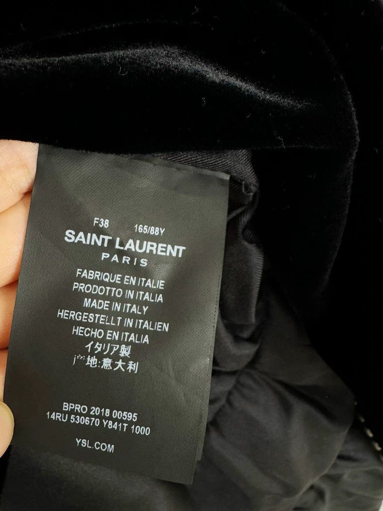 Saint Laurent Paris Saint Laurent Velvet Dress with White Beading-2507 Size L / US 10 / IT 46 - 4 Thumbnail