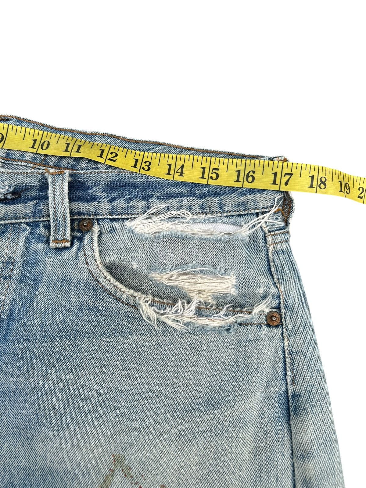 Levi's 80's THRASHED Levi's 524 Reconstructed Repair Denim Size US 34 / EU 50 - 17 Thumbnail