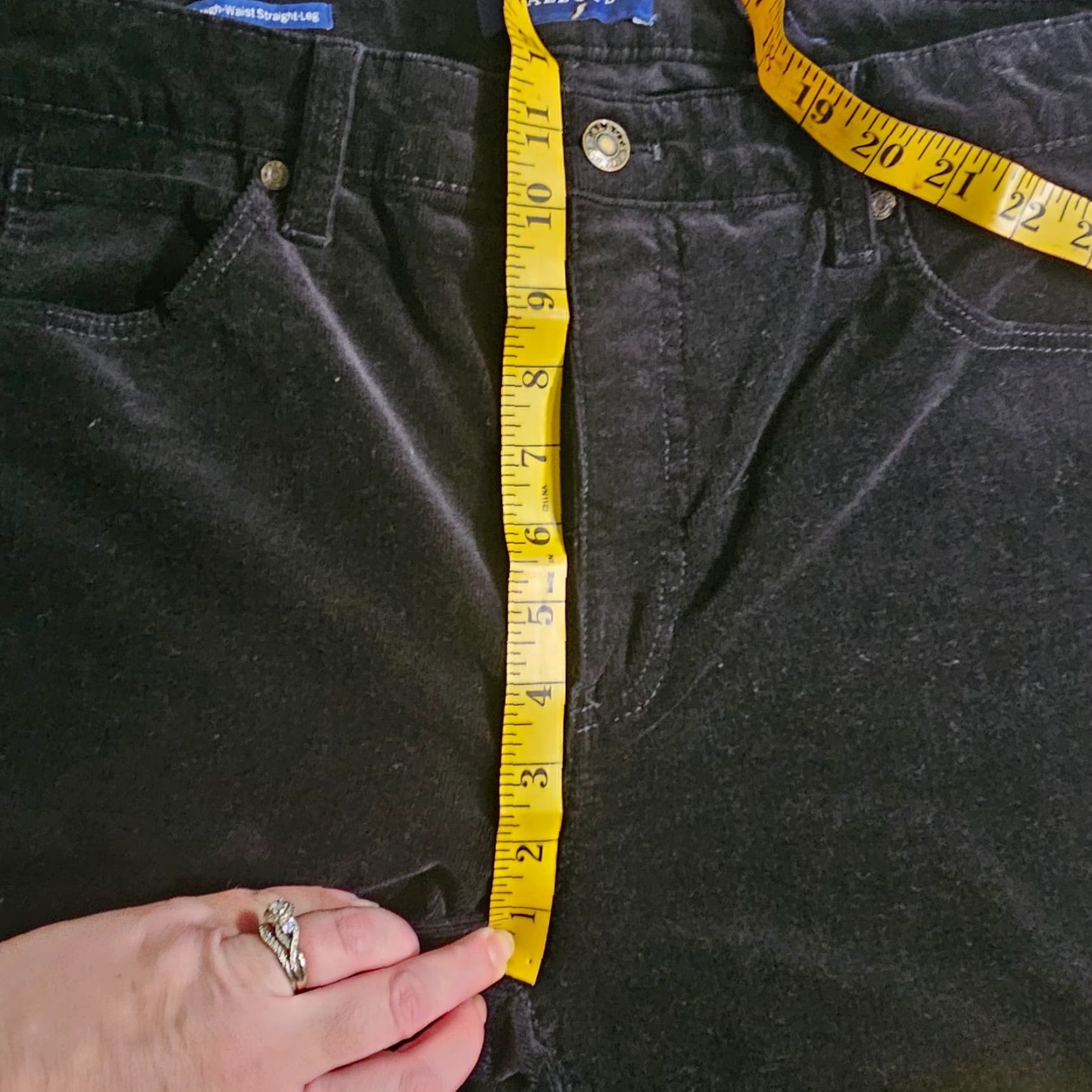 Talbots Talbots Pants Womens 12 Black Velour High Waist Straight Leg Stretch Casual Career Pants Size 24" / US 00 / IT 34 - 6 Thumbnail