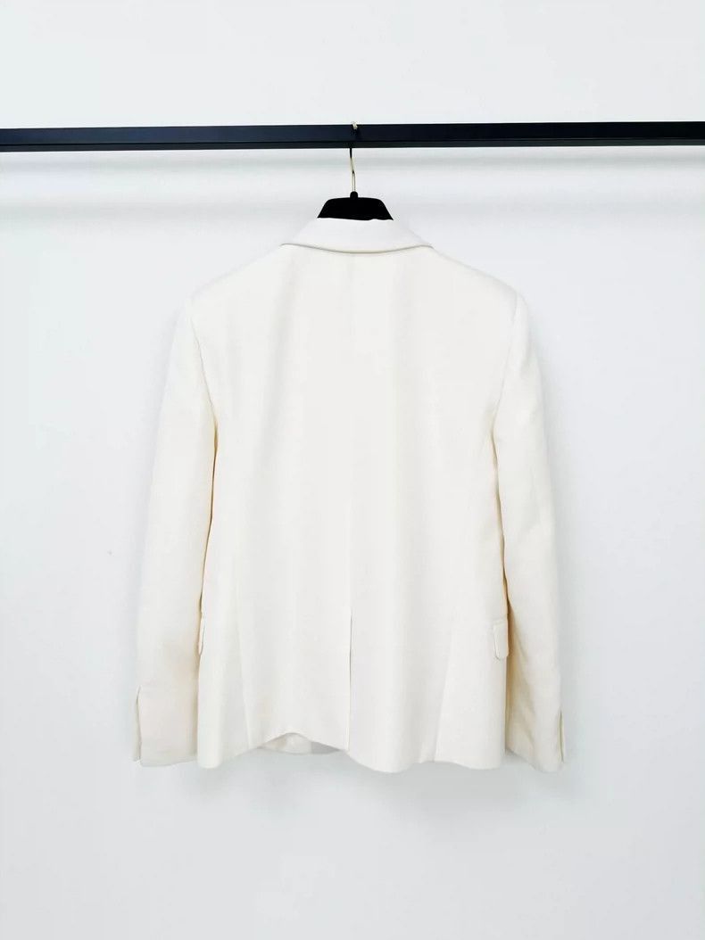 Saint Laurent Paris Saint Laurent Paris White wool suit jacket-2506 Size US XS / EU 42 / 0 - 4 Thumbnail