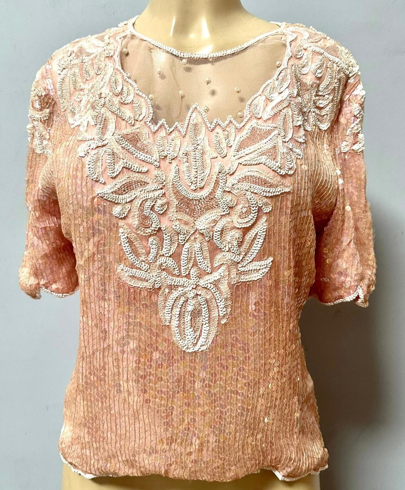USA Olympics Beaded Top Peach White Size M only Size M / US 6-8 / IT 42-44 - 1 Preview