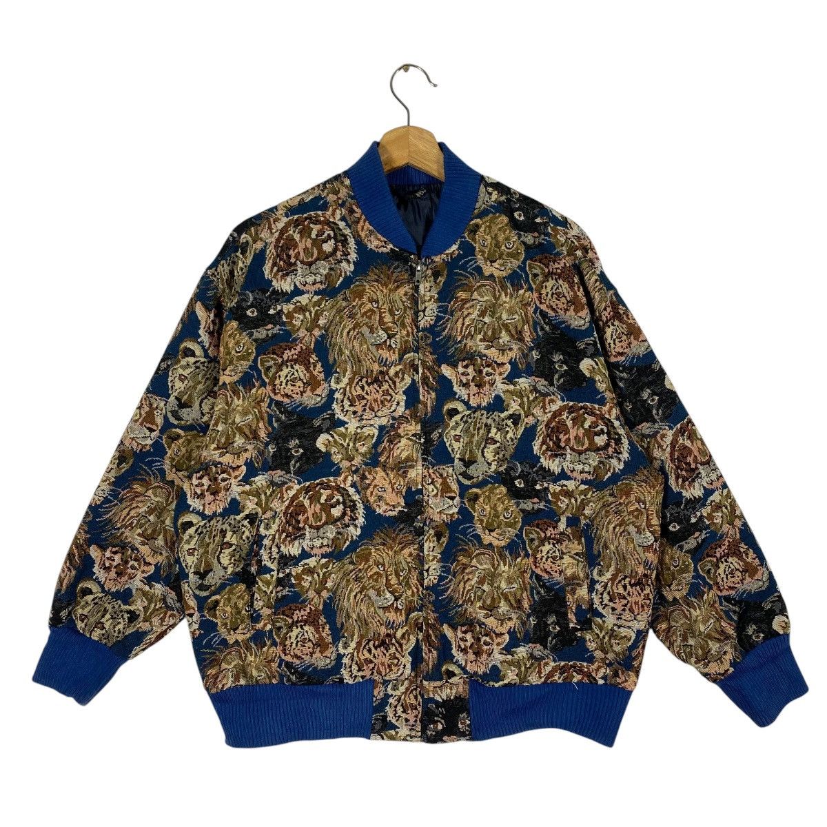 Vintage Goblan Panther Lion Full Print Bomber Jacket