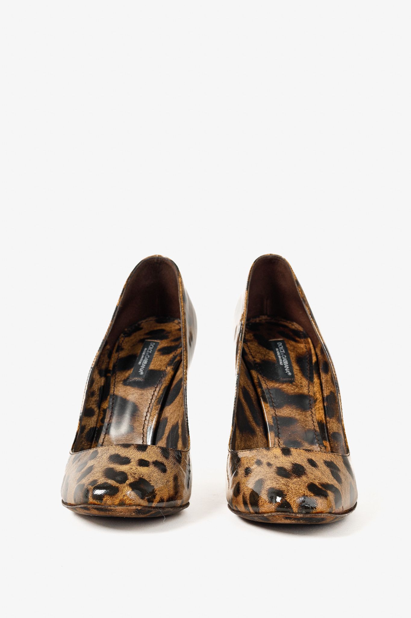 Dolce & Gabbana Dolce & Gabbana Brown Leopard Patent Leather Pumps Size US 9 / IT 39 - 2 Thumbnail