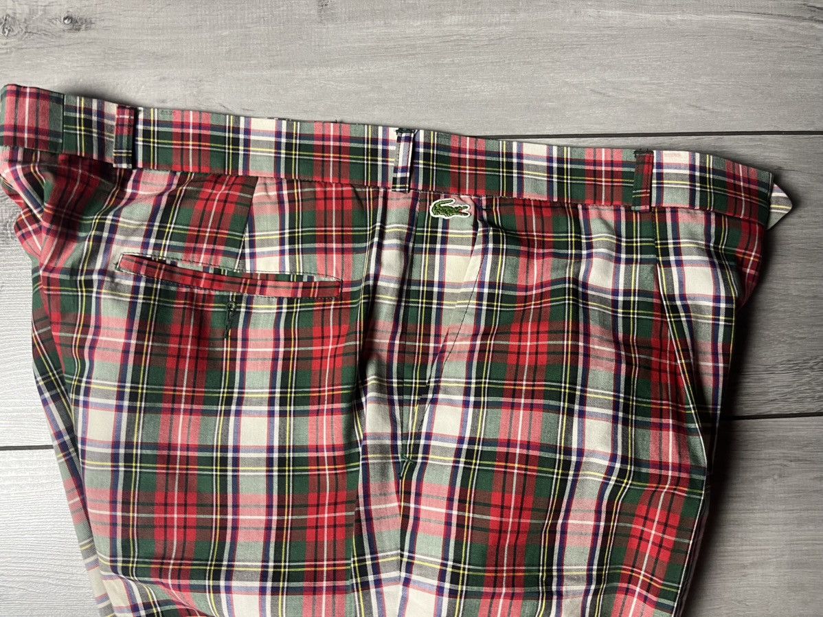 Lacoste Lacoste Pants Pleated Tartan Red Green trousers Made France Size US 36 / EU 52 - 2 Thumbnail