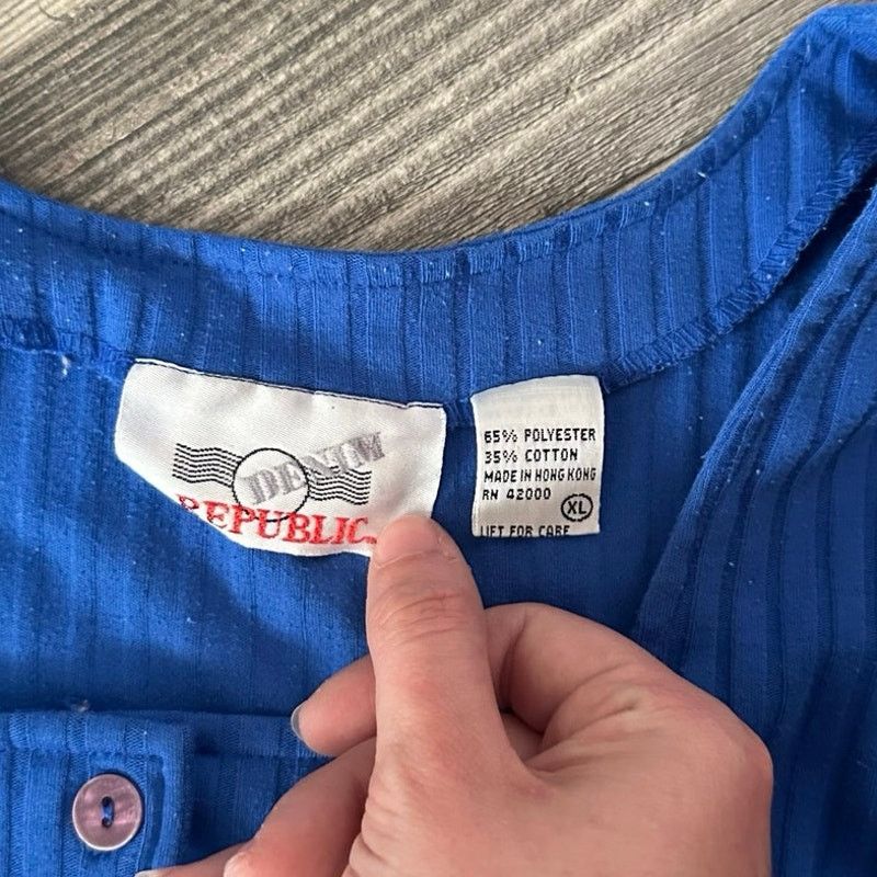 Other denim republic button up ribbed tank top blue Size XL / US 12-14 / IT 48-50 - 3 Thumbnail