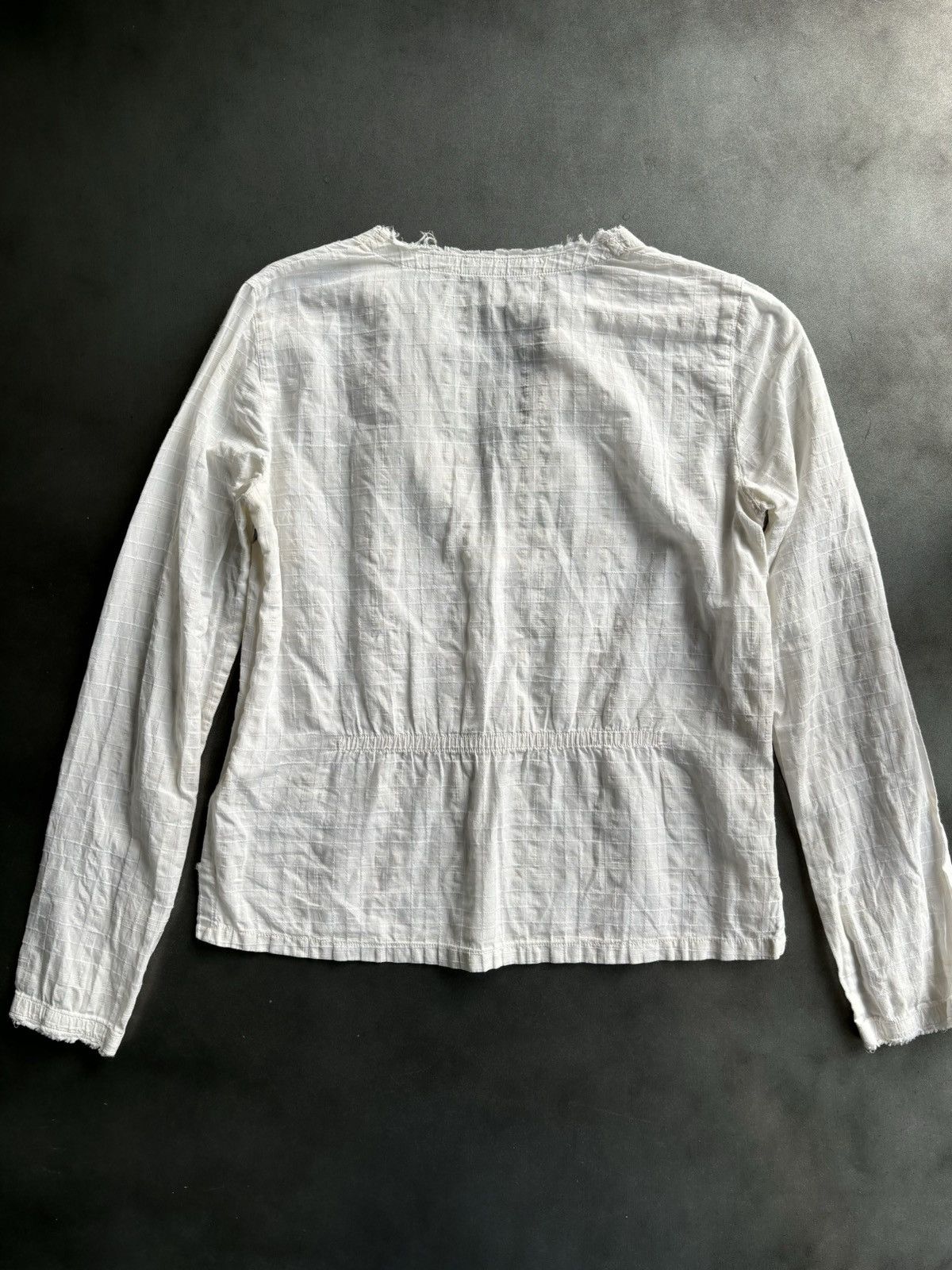2000s Prada Sport Shirt Vintage Linen Cotton Sheer Zipper 40