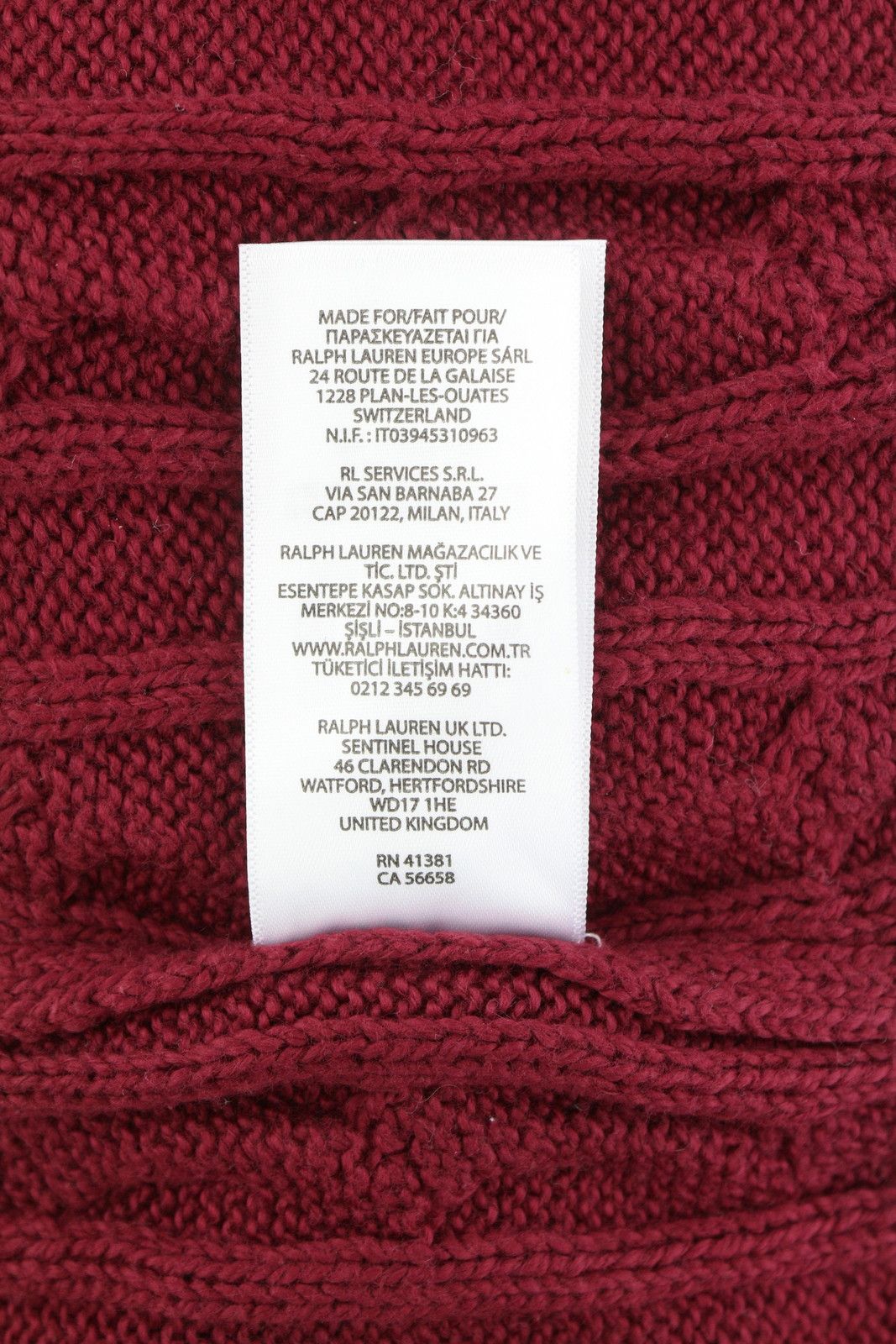 Ralph Lauren RED L Burgundy Cable Knit Pullover Jumper 86919 Size US L / EU 52-54 / 3 - 8 Thumbnail