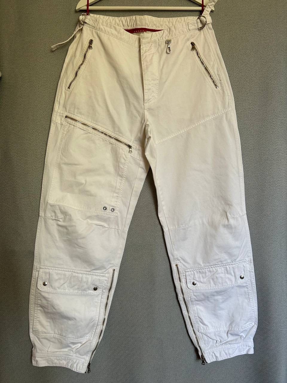 Prada Archive Prada Cargo White Denim Pants Size US 34 / EU 50 - 1 Thumbnail