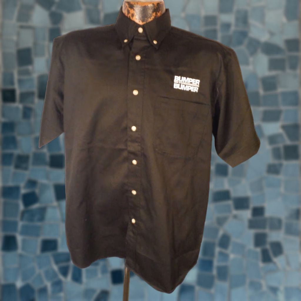 Vintage BLUE GENERATION DuPont Teflon MENS UNIFORM SHIRT 65% COTTON 35% POLYESTER MED BLACK Size US M / EU 48-50 / 2 - 1 Thumbnail