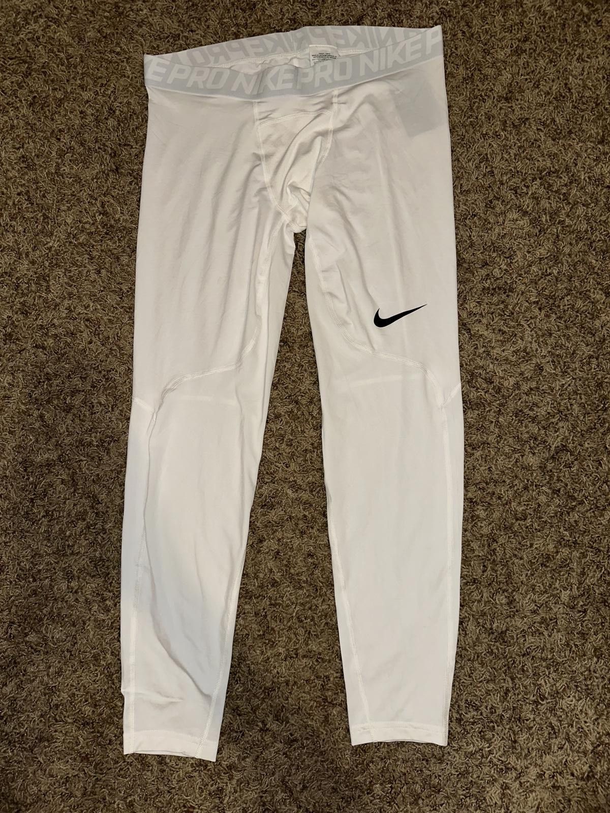Nike Nike Pro Swoosh Logo White Lightweight Stretch Tights Training Pants Size US 40 / EU 56 - 1 Thumbnail