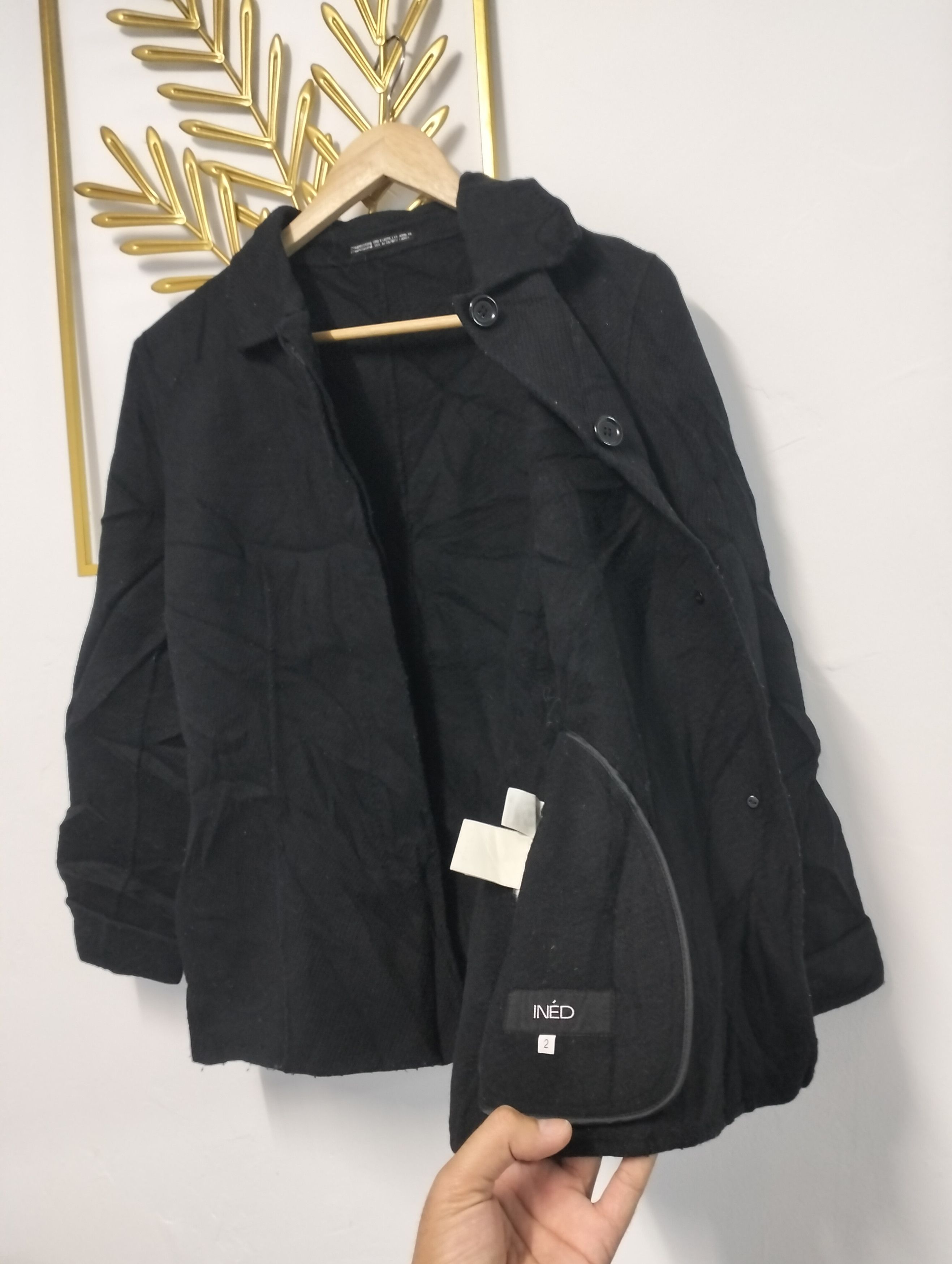 Designer × Japanese Brand × Yohji Yamamoto Yohji Yamamoto ined Wool coat Jacket Size US S / EU 44-46 / 1 - 1 Thumbnail