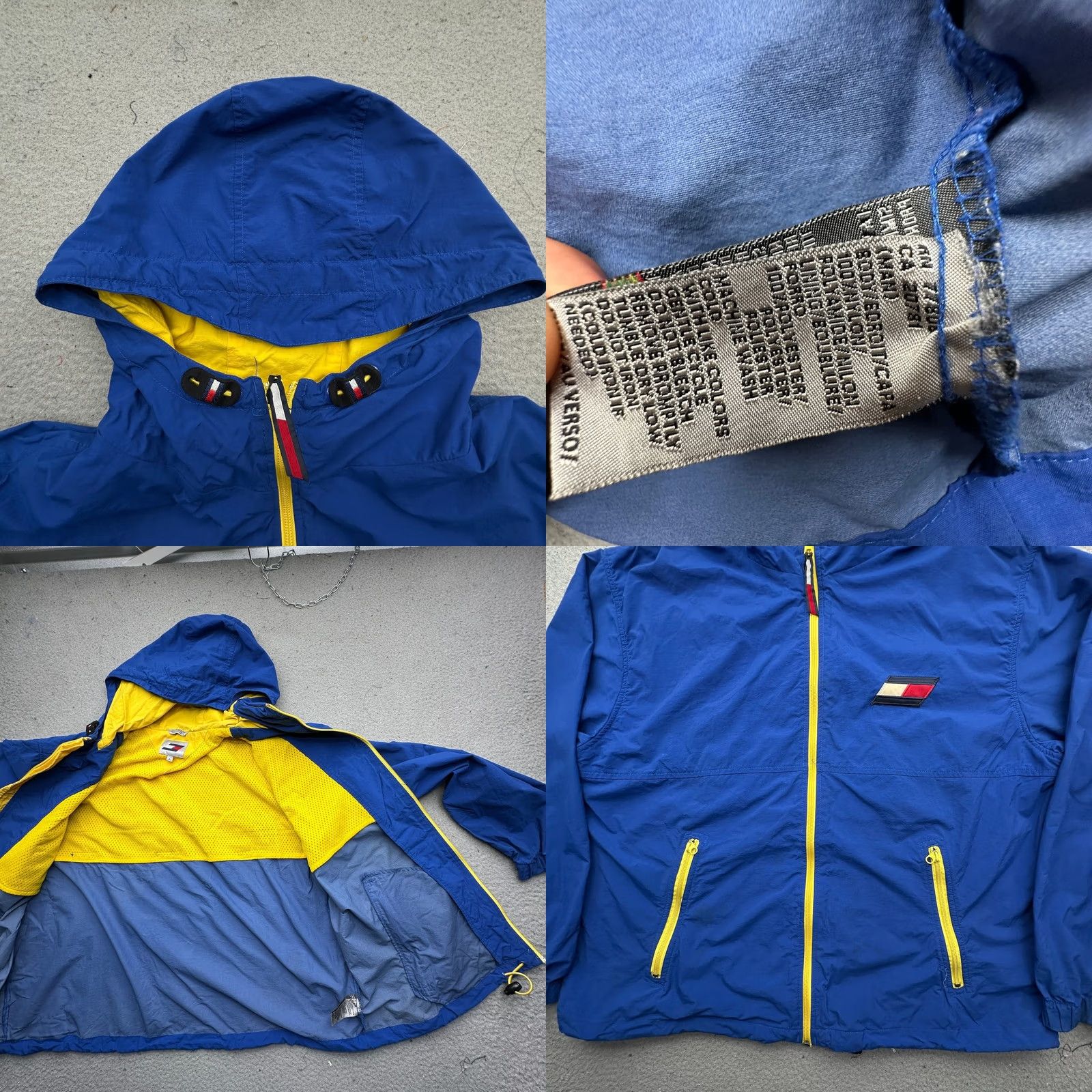 Tommy Hilfiger VINTAGE Tommy Hilfiger Windbreaker Hooded Jacket Logo Blue Large Mens 90s Windbreaker Zip Full Zip Size US L / EU 52-54 / 3 - 8 Thumbnail