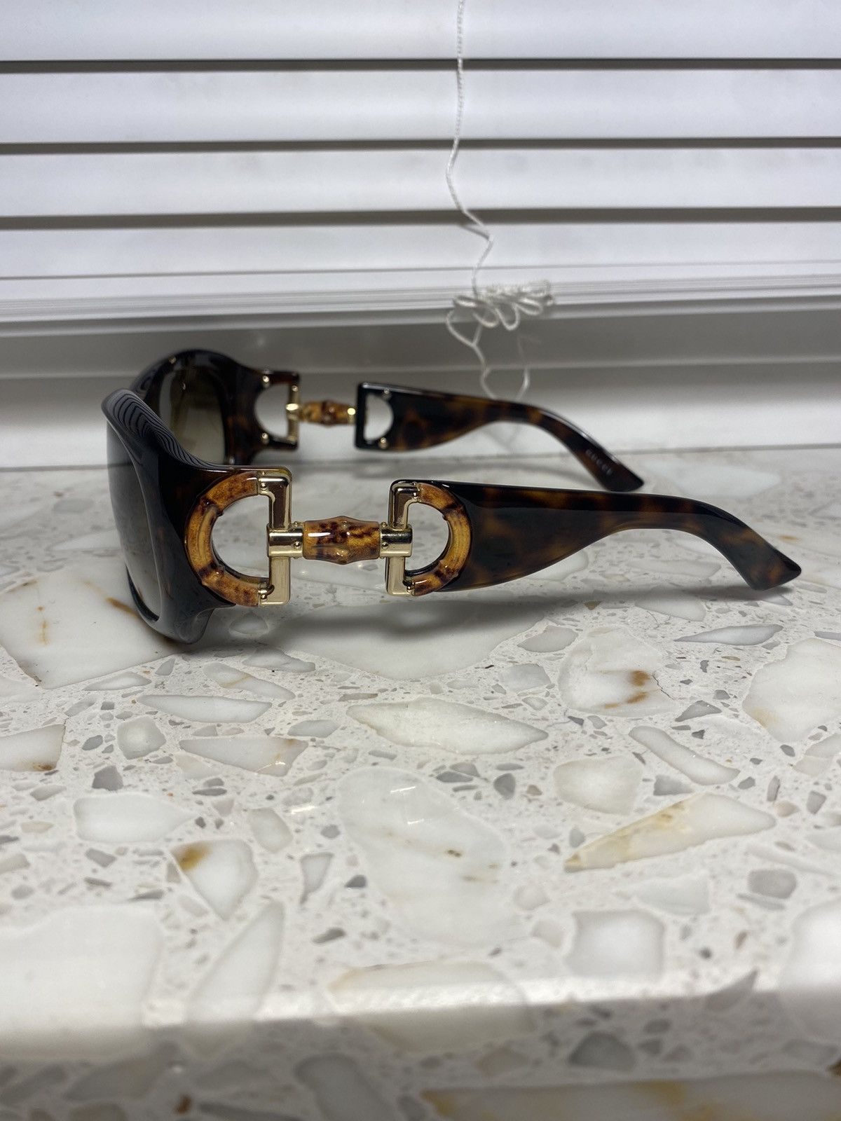 Gucci × Vintage Logo Bamboo Vintage Gucci Sunglasses Size ONE SIZE - 3 Thumbnail