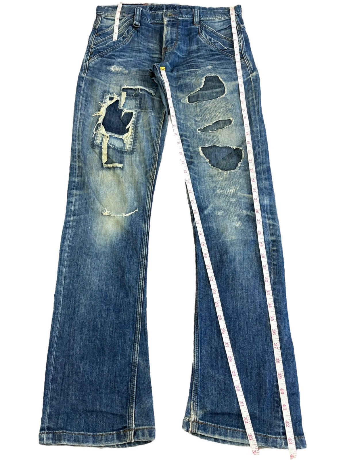 If Six Was Nine Vintage Nicole Club For Men Patch Distressed Flare Jeans Size US 32 / EU 48 - 7 Thumbnail