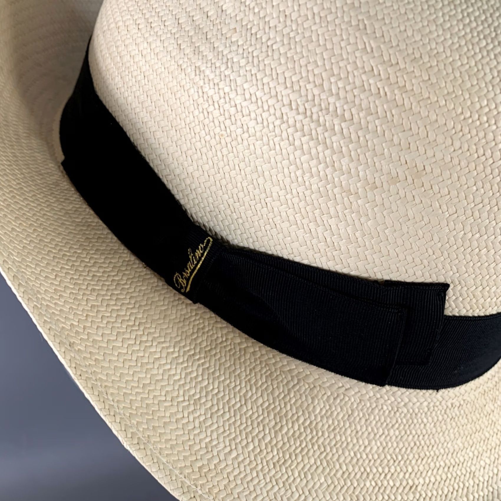 Borsalino BORSALINO Straw Fedora Beige Black Size S Mens Size ONE SIZE - 5 Thumbnail