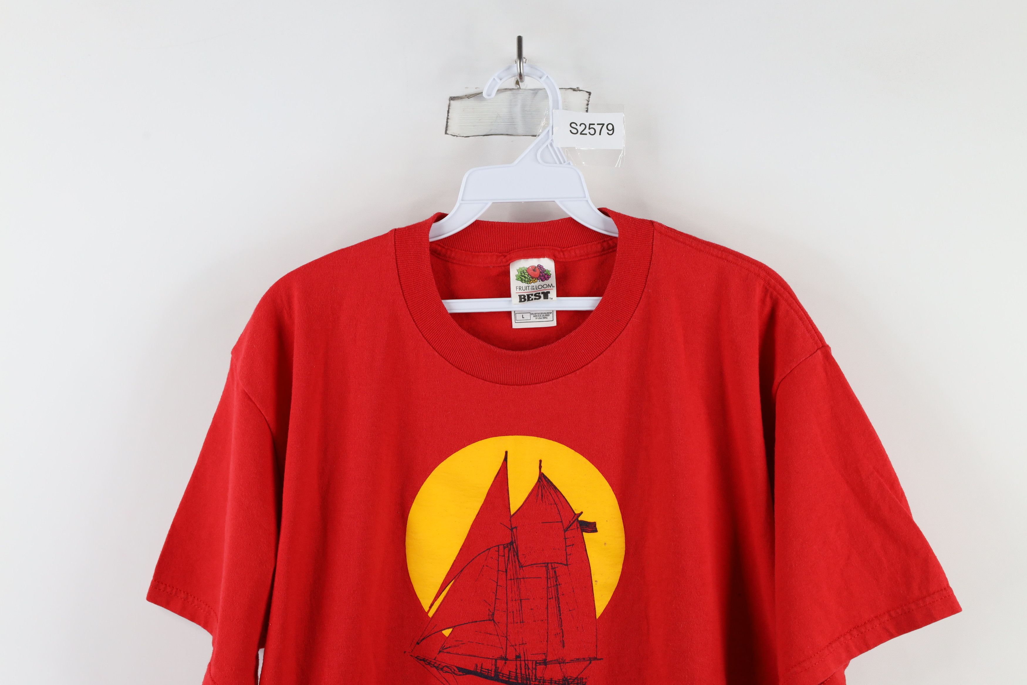 Vintage Vintage 90s Bay Sail Schooner Appledore Ship T-Shirt Red Size US L / EU 52-54 / 3 - 2 Thumbnail