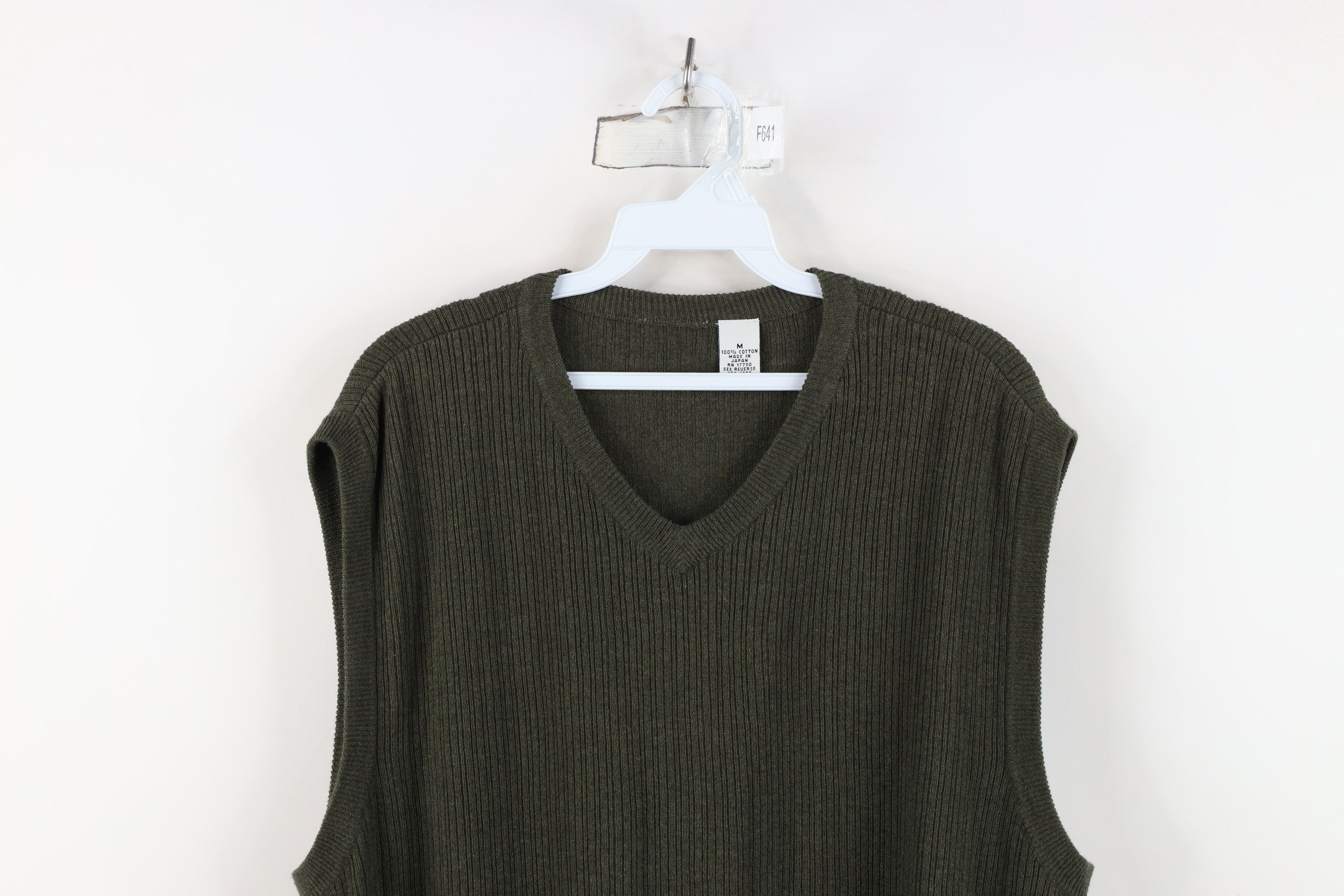 Vintage Vintage 90s Streetwear Ribbed Knit Sweater Vest Green Japan Size US M / EU 48-50 / 2 - 2 Thumbnail