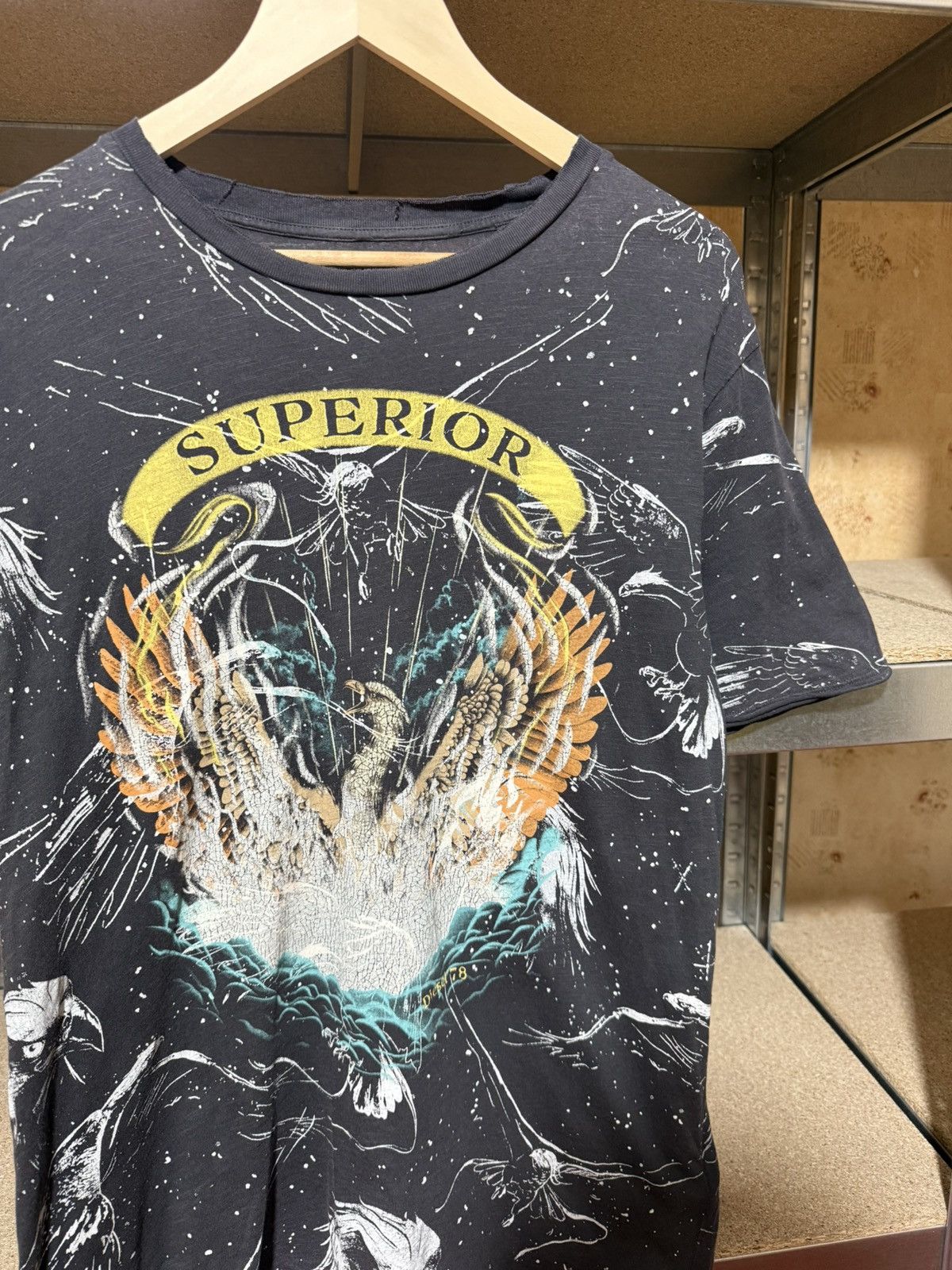 Diesel × Japanese Brand Vintage 90s Diesel Superior Distressed Thrashed T-Shirt Y2K Size US XL / EU 56 / 4 - 3 Thumbnail
