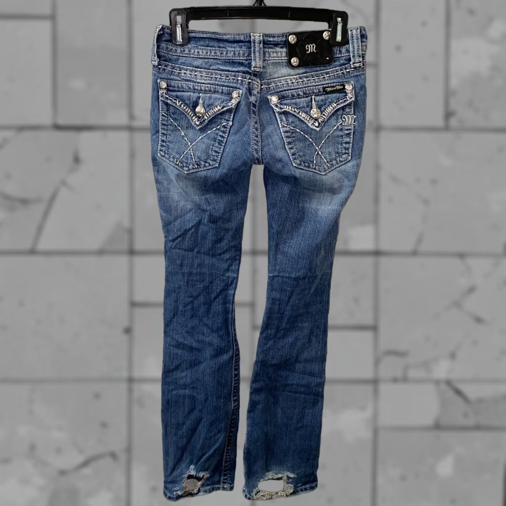 Miss Me Miss Me Jeans Women Bootcut 28 In Waist 33 Inseam Solid Blue Denim Size 28" / US 6 / IT 42 - 1 Thumbnail