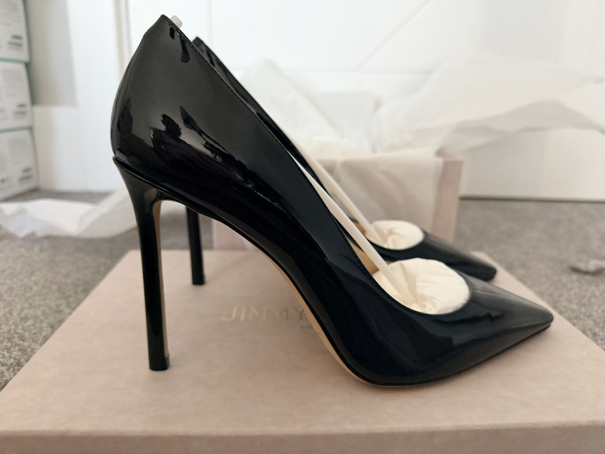Jimmy Choo Jimmy Choo Romy 100 Black Size 39 EU Size US 9 / IT 39 - 4 Thumbnail