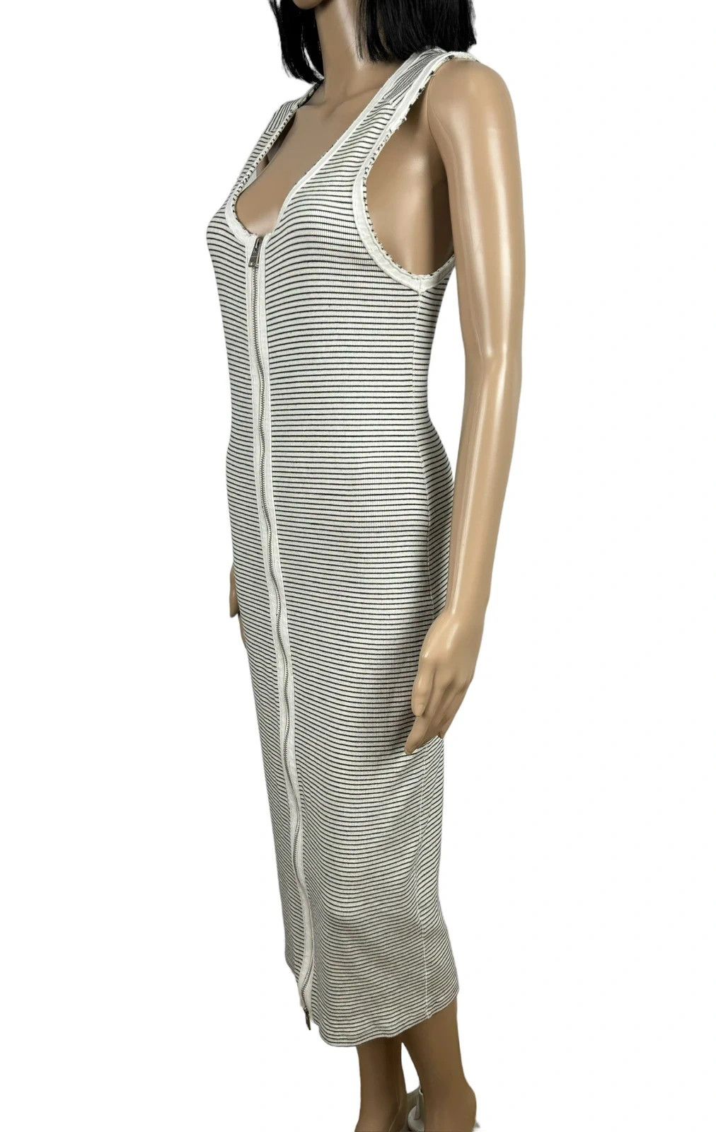 Allsaints Allsaints Alicia Striped Bodycon Dress Full Zip UK12 EU40 Size M / US 6-8 / IT 42-44 - 5 Thumbnail