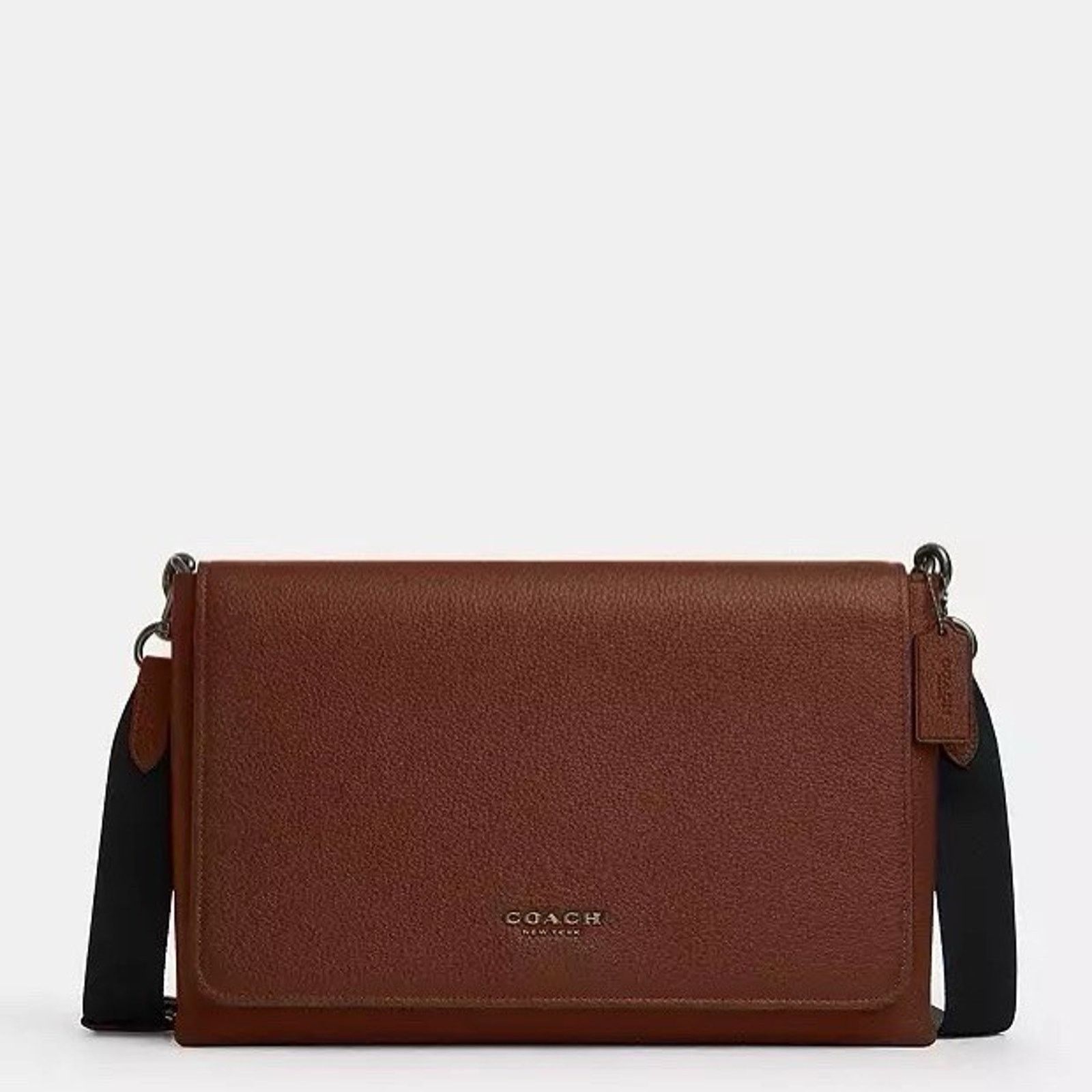 Coach NWT COACH Caleb Messenger Bag Gunmetal/Saddle CY768 Leather Size ONE SIZE - 3 Thumbnail