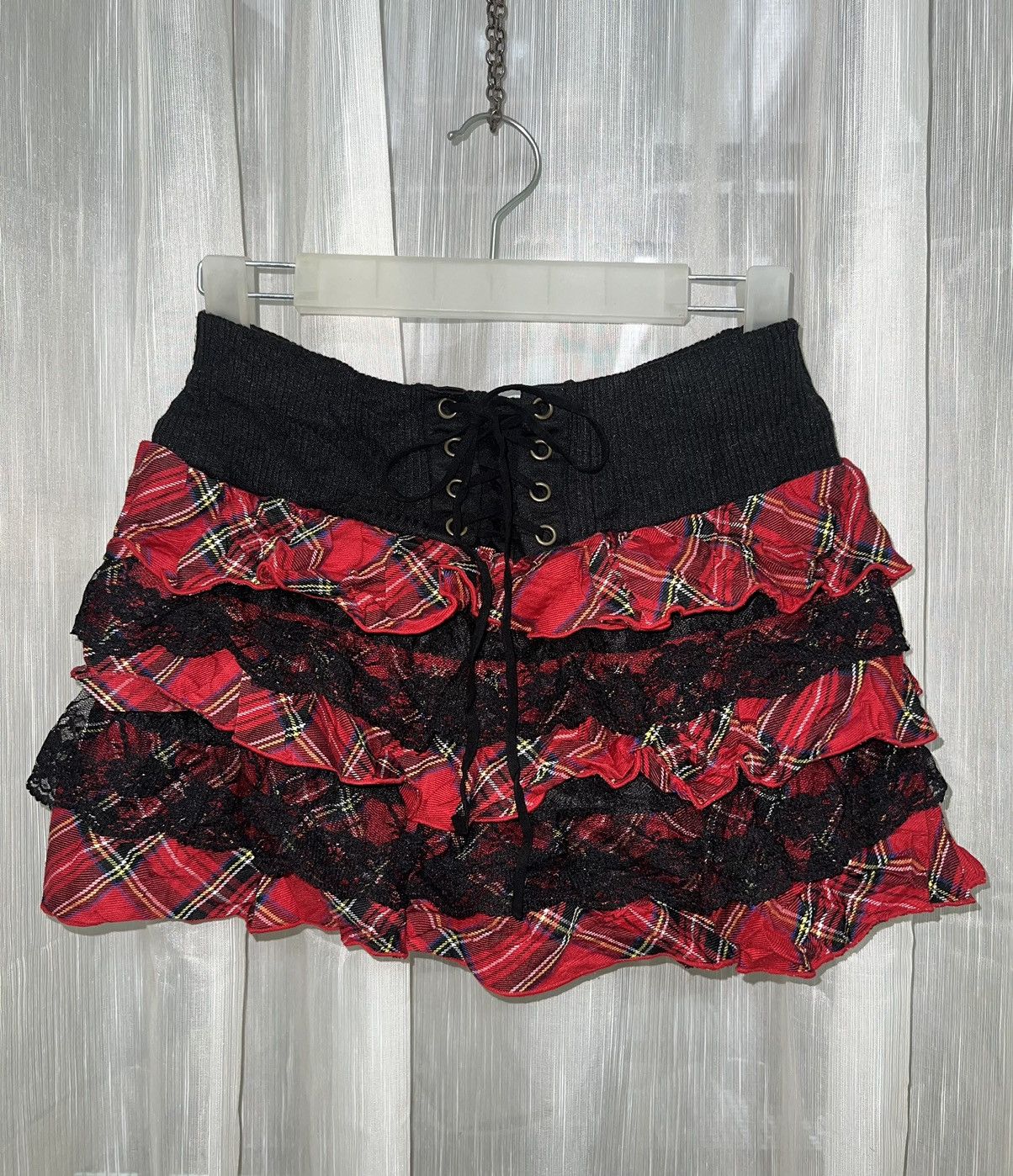 Japanese Brand Red Tartan iconic mini skirt 🥀🧛🏻‍♀️ Size 27" / US 4 / IT 40 - 10 Thumbnail
