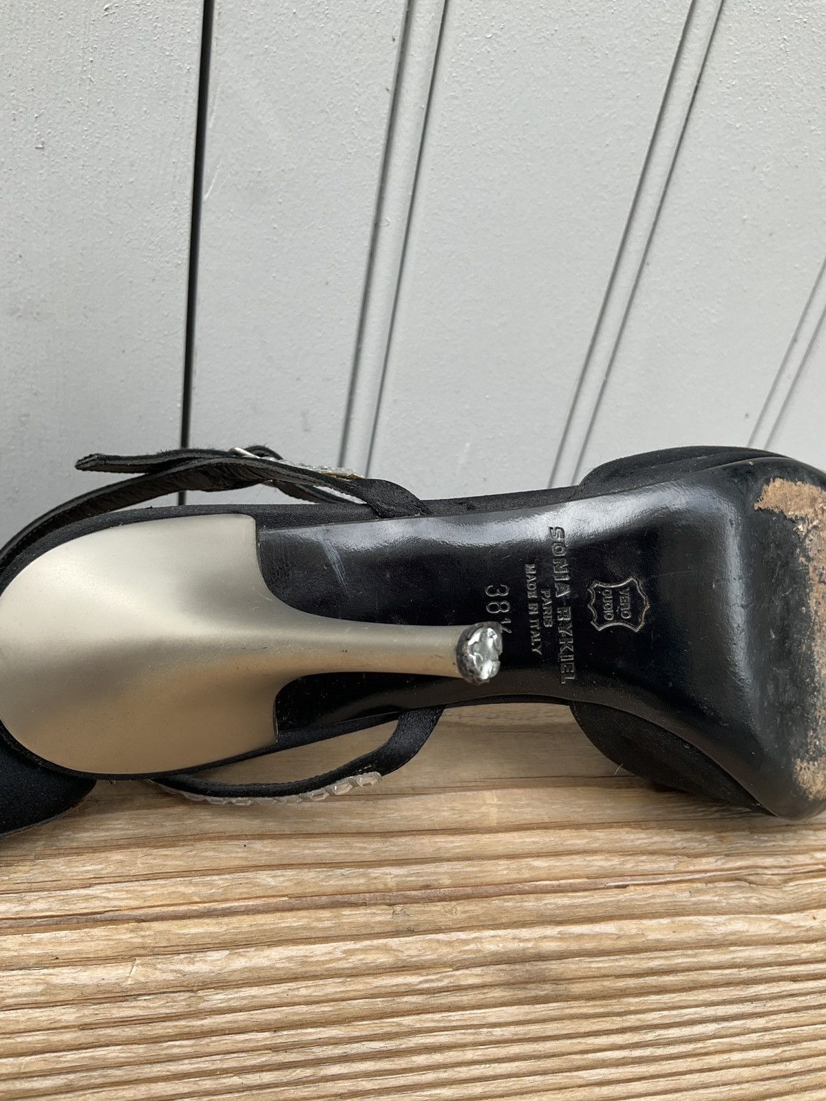 Sonia Rykiel Sonia Rykiel black satin heels with rhinestones straps Size US 7.5 / IT 37.5 - 13 Thumbnail