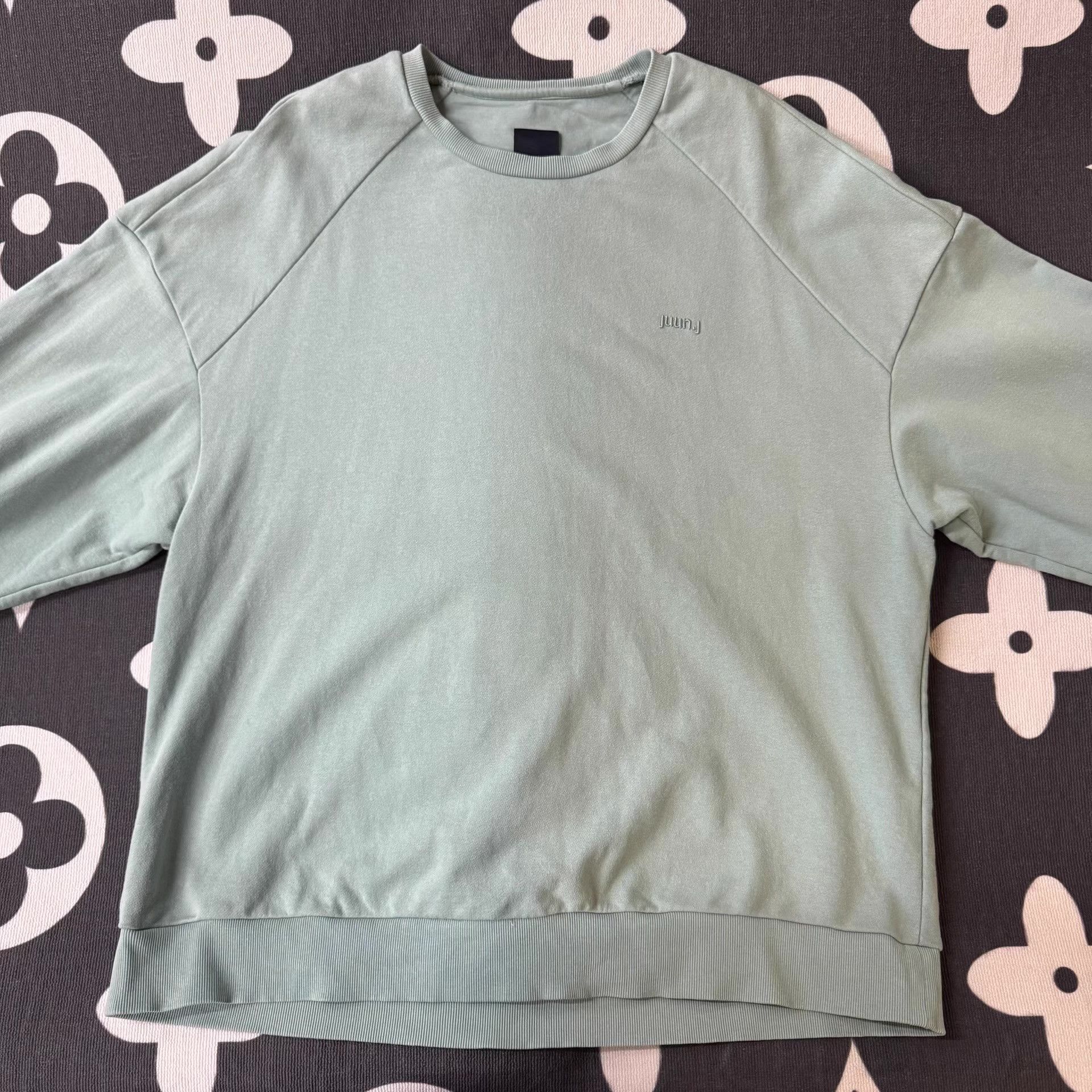 Juun.J JUUN.J Light Green Crew Neck Sweatshirt Q10 Size US M / EU 48-50 / 2 - 1 Thumbnail