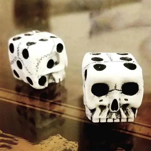 Other Handmade White Skull Dice (2 pcs) Size ONE SIZE - 3 Thumbnail