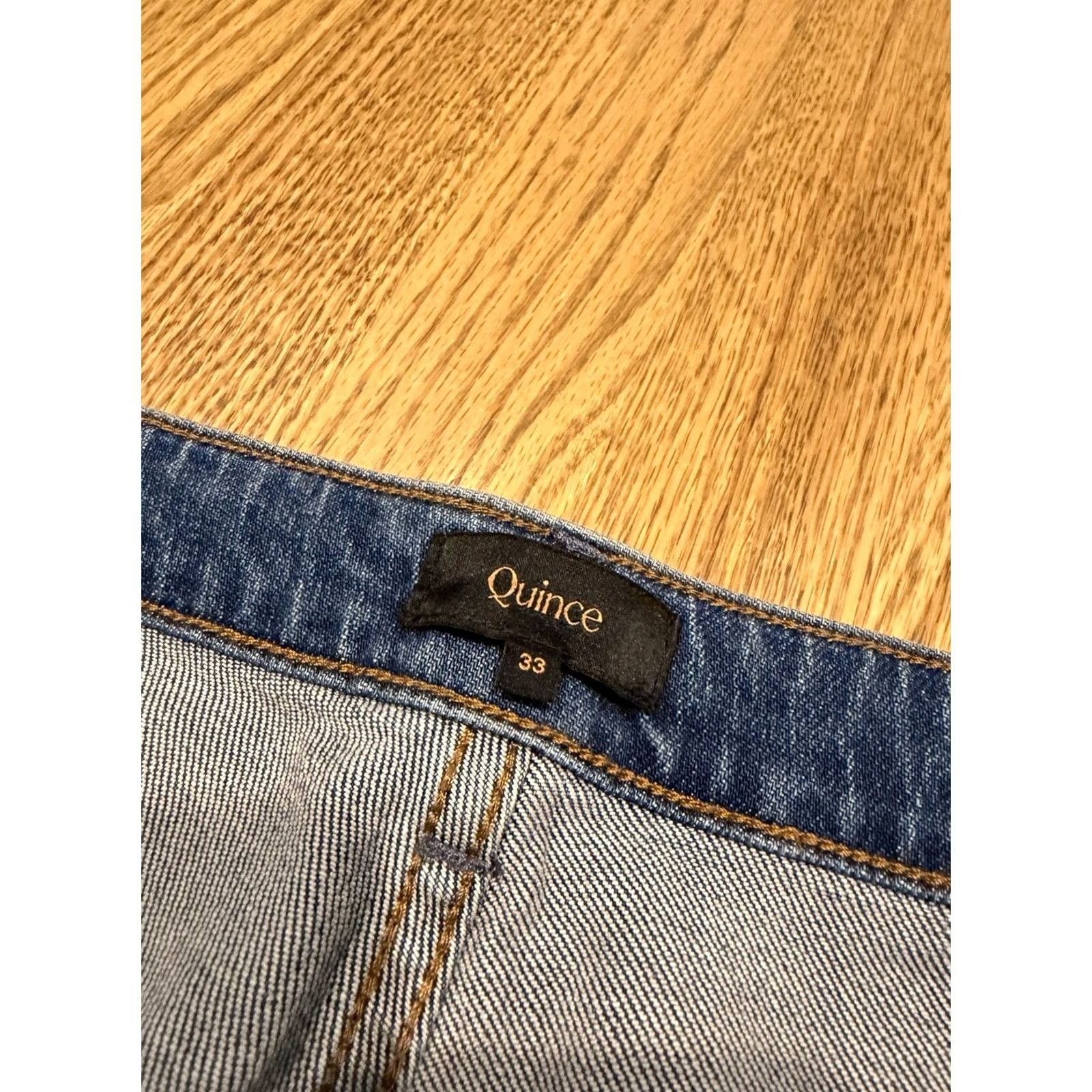 Quince VINTAGE? No. NEW Quince Bella Stretch Relaxed Straight Jeans Atlantic Blue Womens 33 x 28 NWT Size 24" / US 00 / IT 34 - 6 Thumbnail