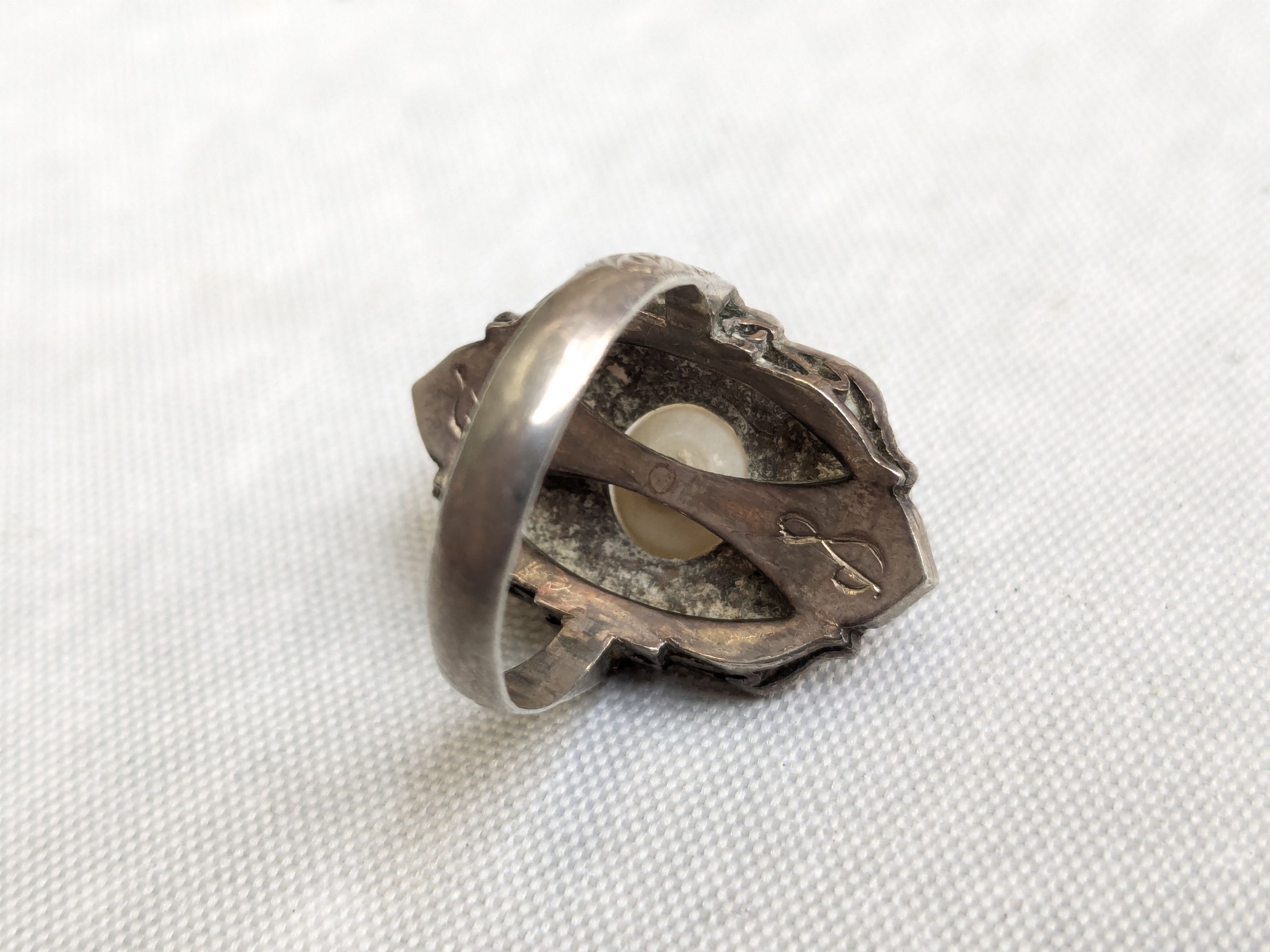 Jewelry Sterling Silver Ring Pearl Art Deco CPO Toyokoki 6.75 Size ONE SIZE - 7 Thumbnail