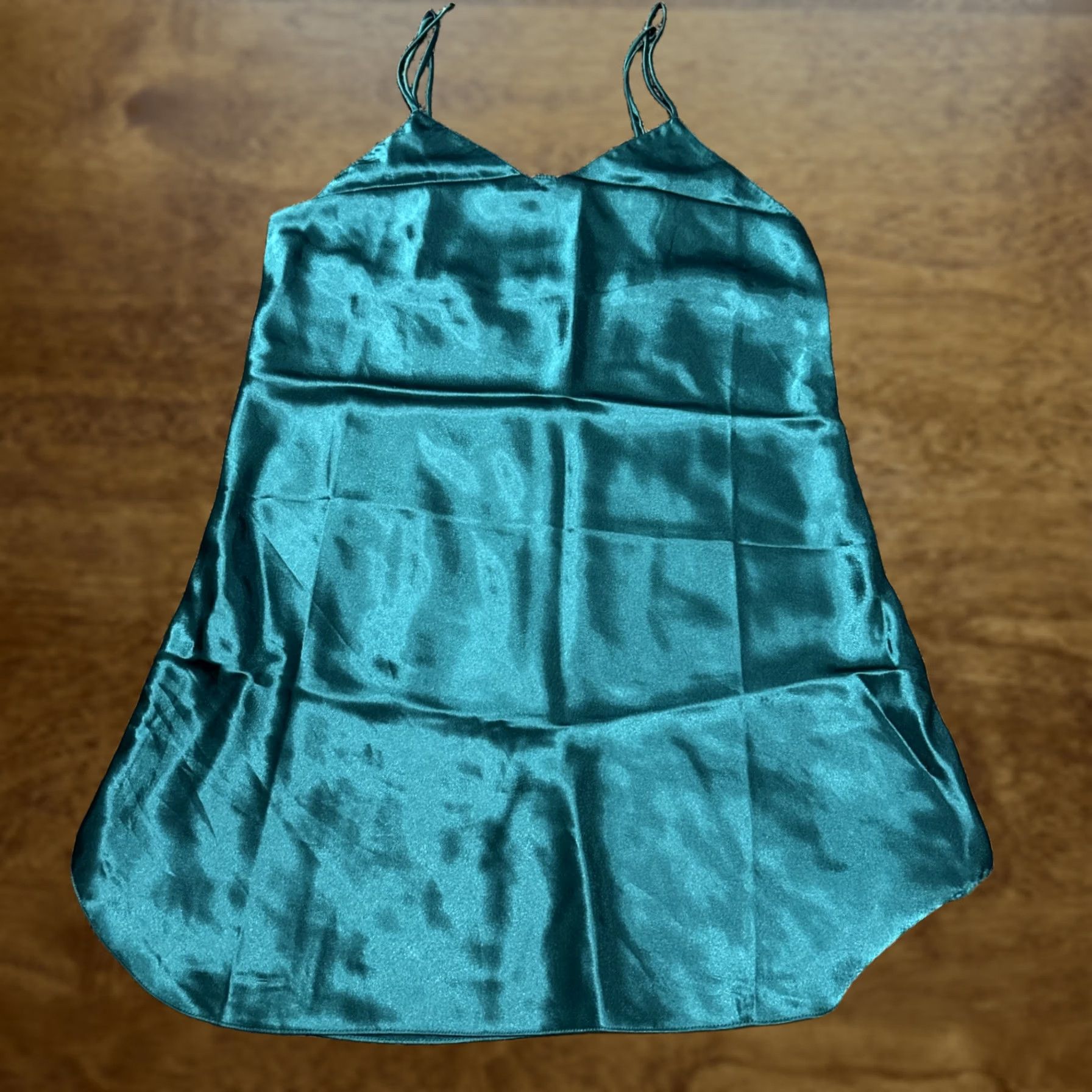 Vintage VINTAGE Jo Intimates Slip Shirt? 90s Green Satin 100% Polyester Medium Womens Full Slip 90s Wedding Bridal Coquette A47 Size M / US 6-8 / IT 42-44 - 1 Thumbnail