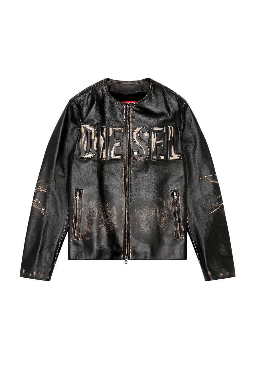 Diesel o1mle1025 L-Met Distressed Leather Jacket in Black Size US M / EU 48-50 / 2 - 1 Preview