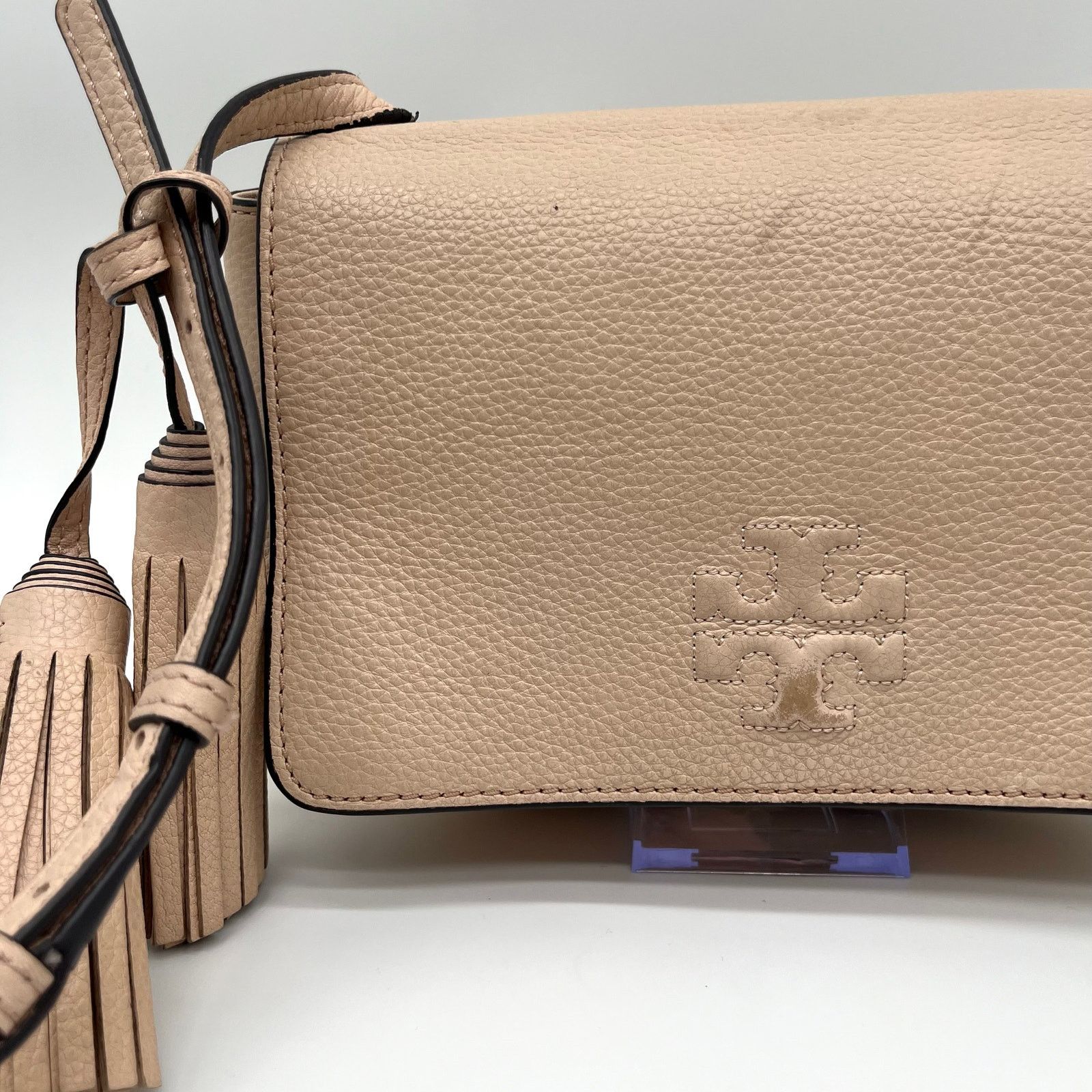 Tory Burch TORY BURCH Leather Thea Crossbody Bag, Beige Light Pink Size ONE SIZE - 2 Thumbnail