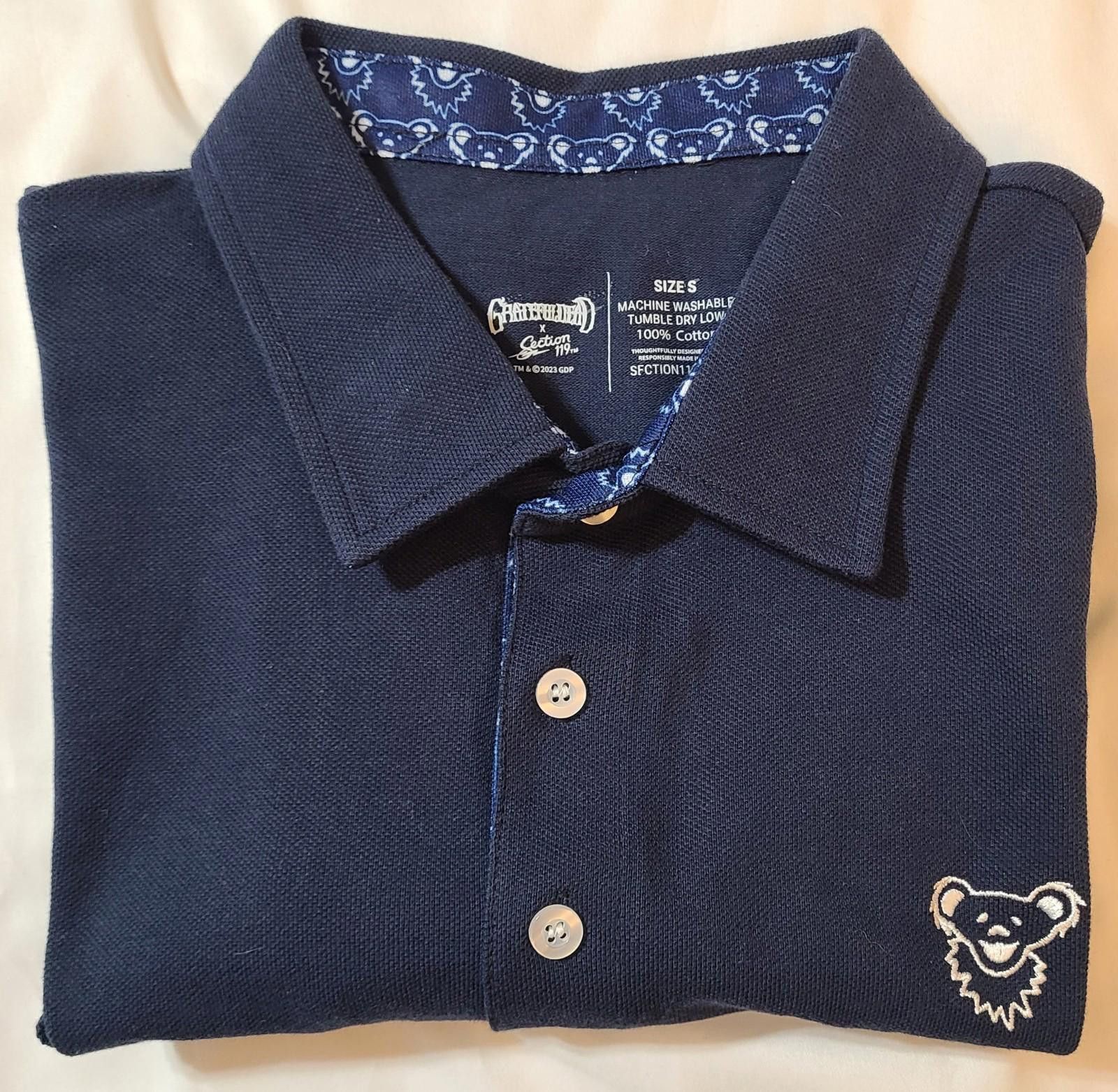 Designer Grateful Dead Section 119 Polo Shirt Size Small Embroidered Size ONE SIZE - 1 Thumbnail