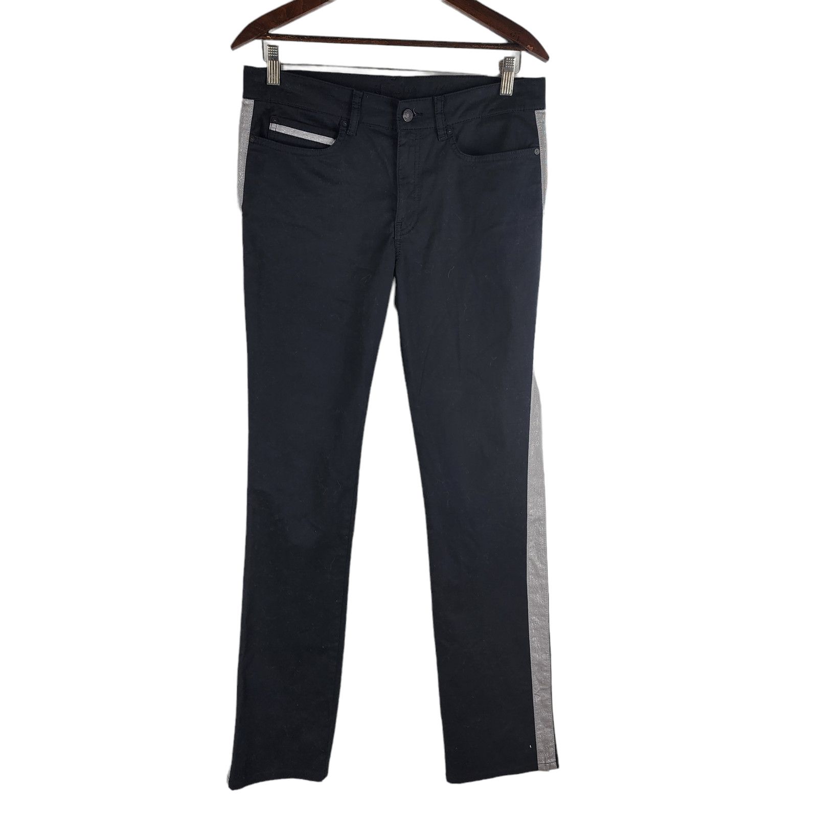 Escada Escada Sport Linda Jeans Black Straight Leg Metallic Size 32" / US 10 / IT 46 - 1 Thumbnail