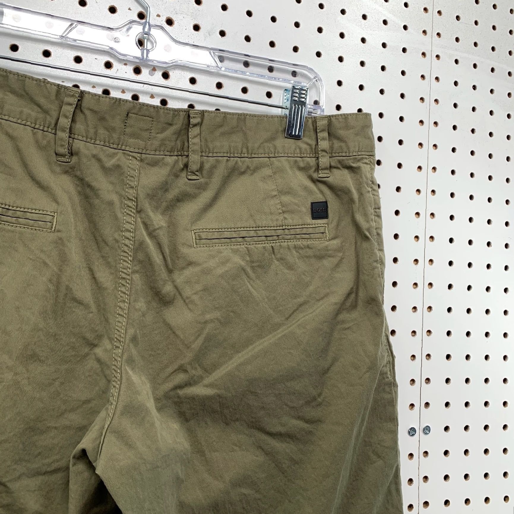 Hugo Boss HUGO BOSS Chino Shorts Mens 36x10 Brown Slim Cotton Casual Zip Pockets Size US 36 / EU 52 - 7 Thumbnail