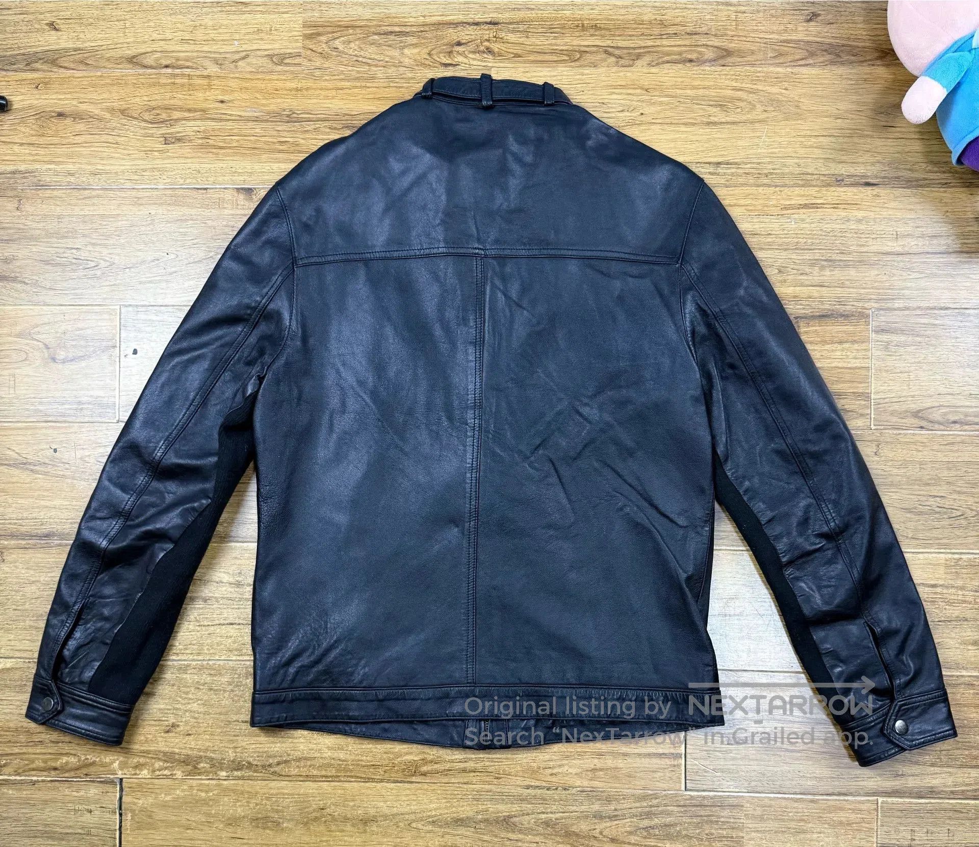 LLOYD Men's Black Leather Motorcycle Jacket. Size US M / EU 48-50 / 2 - 2 Thumbnail