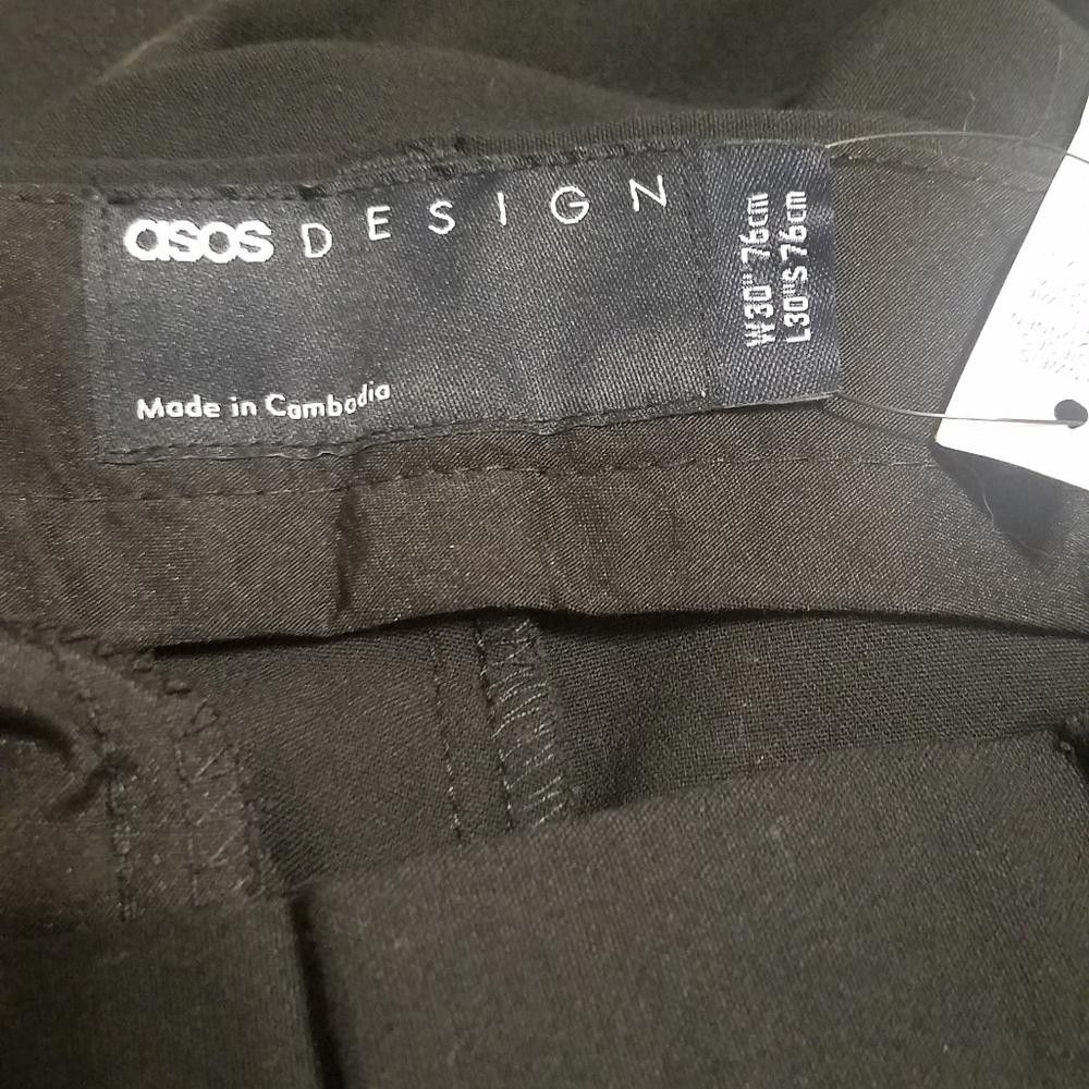 Asos NWT Asos Black Dress Pants Size 30X30 Size 36R - 3 Thumbnail