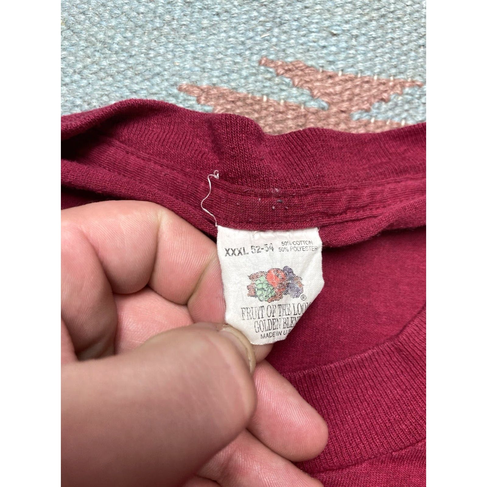 Fruit Of The Loom VINTAGE Fruit of the Loom T-Shirt Pocket 80s Red 3XL Mens Shirts Size US XXL / EU 58 / 5 - 5 Thumbnail