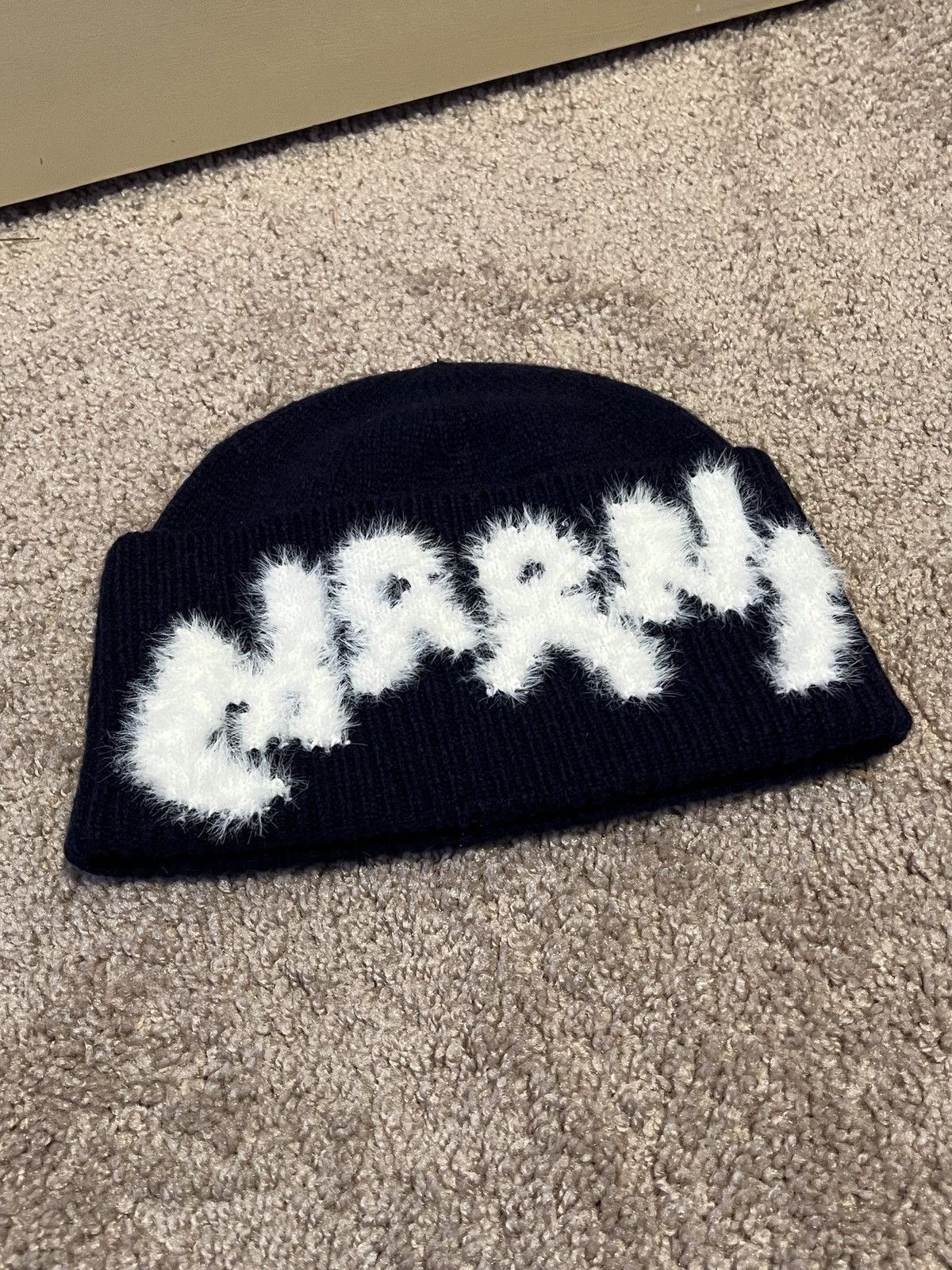 Pre-owned Marni Beanie Navy Blue