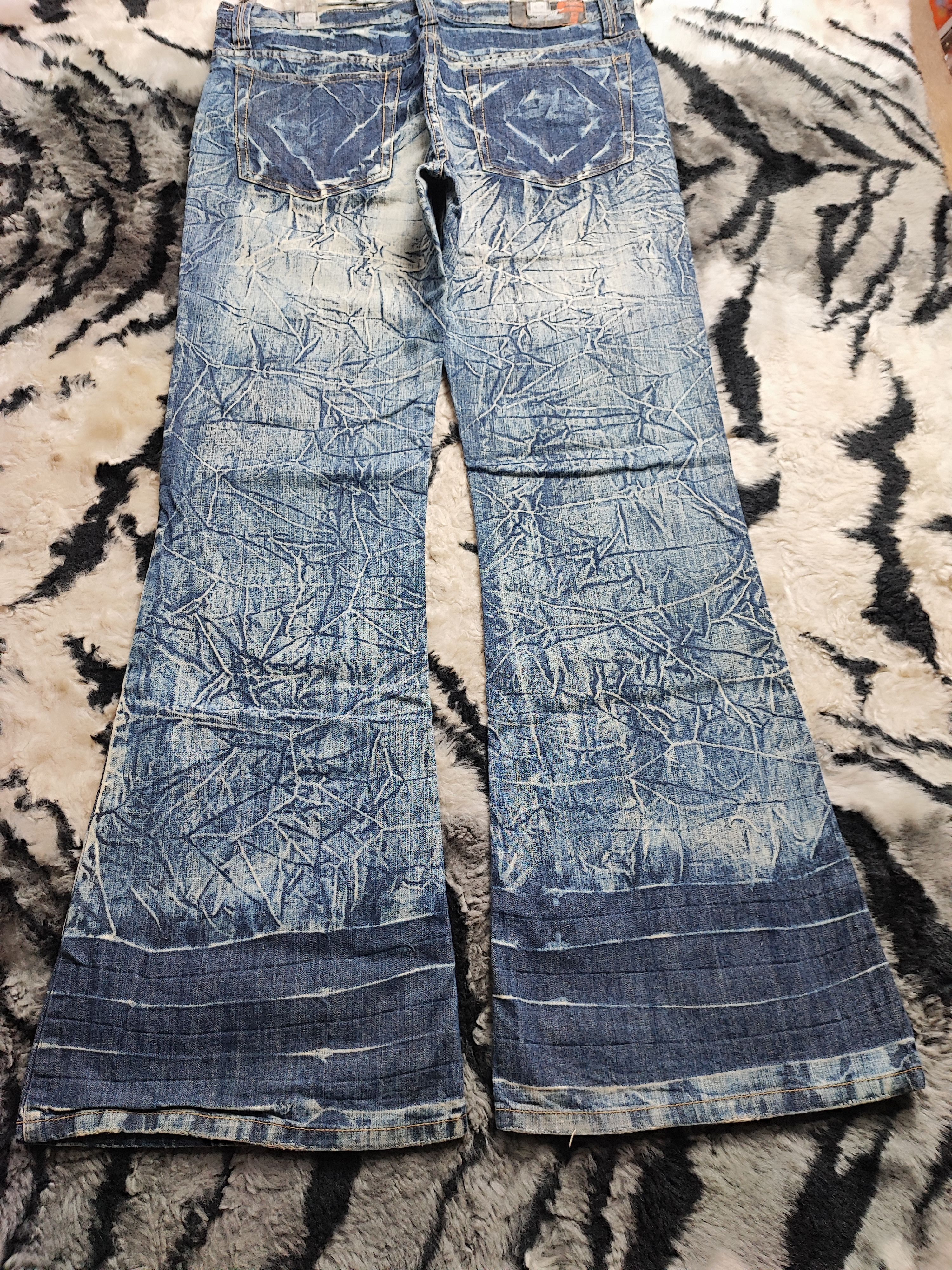 14th Addiction Vintage energy y2k bootcut baggy wide leg flare denim jeans Size US 35 - 14 Thumbnail