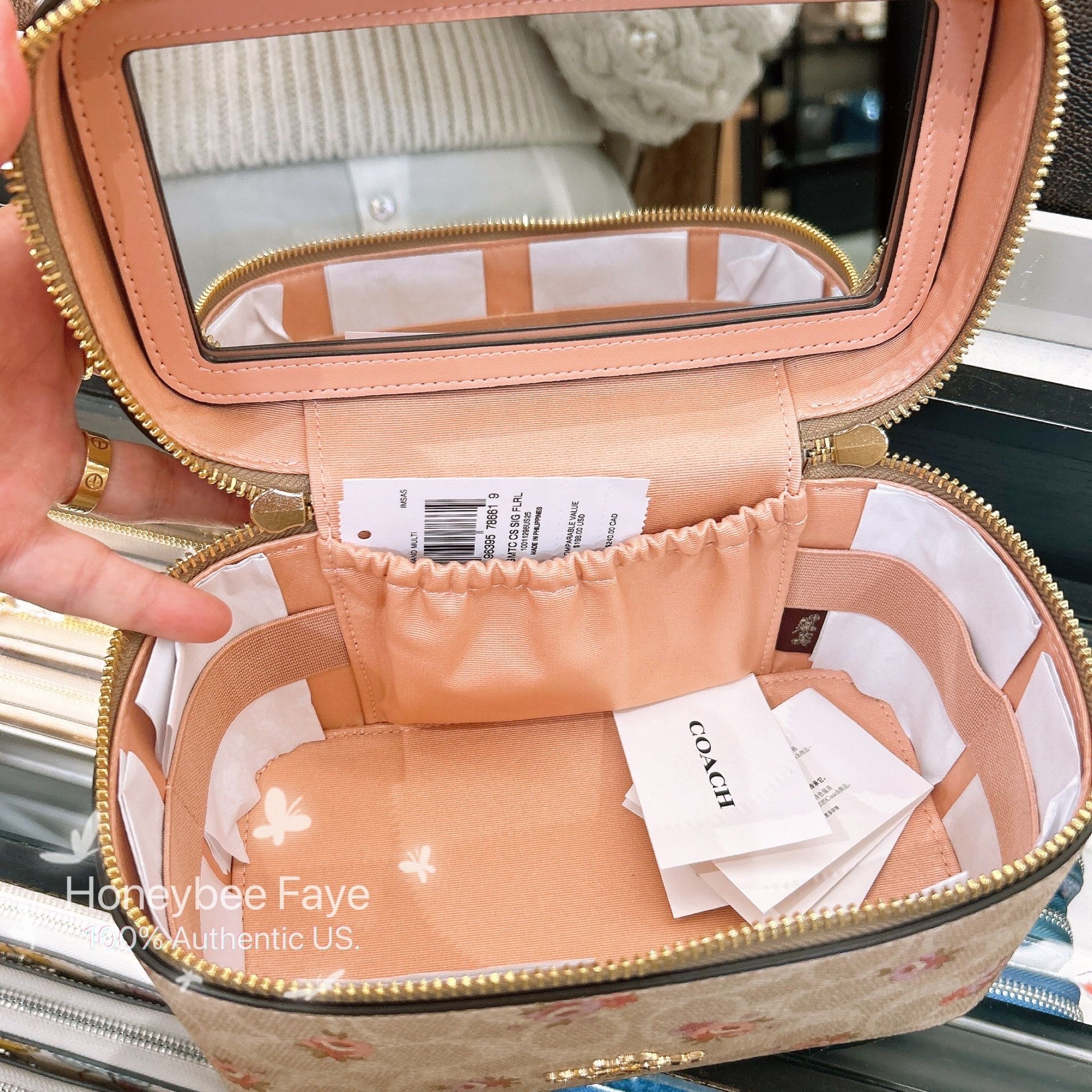 Coach Cosmetic Case In Signature Canvas With Floral Print CAP14 Size ONE SIZE - 5 Thumbnail