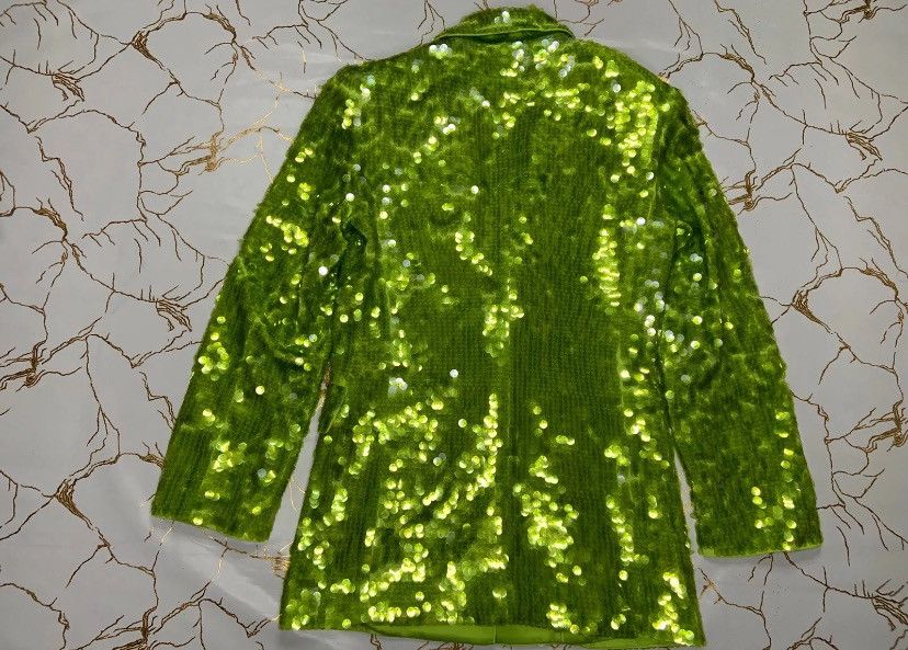 H&M H&M Studio Metaverse Design Story Green Neon Sequin Blazer Size XS / US 0-2 / IT 36-38 - 5 Thumbnail