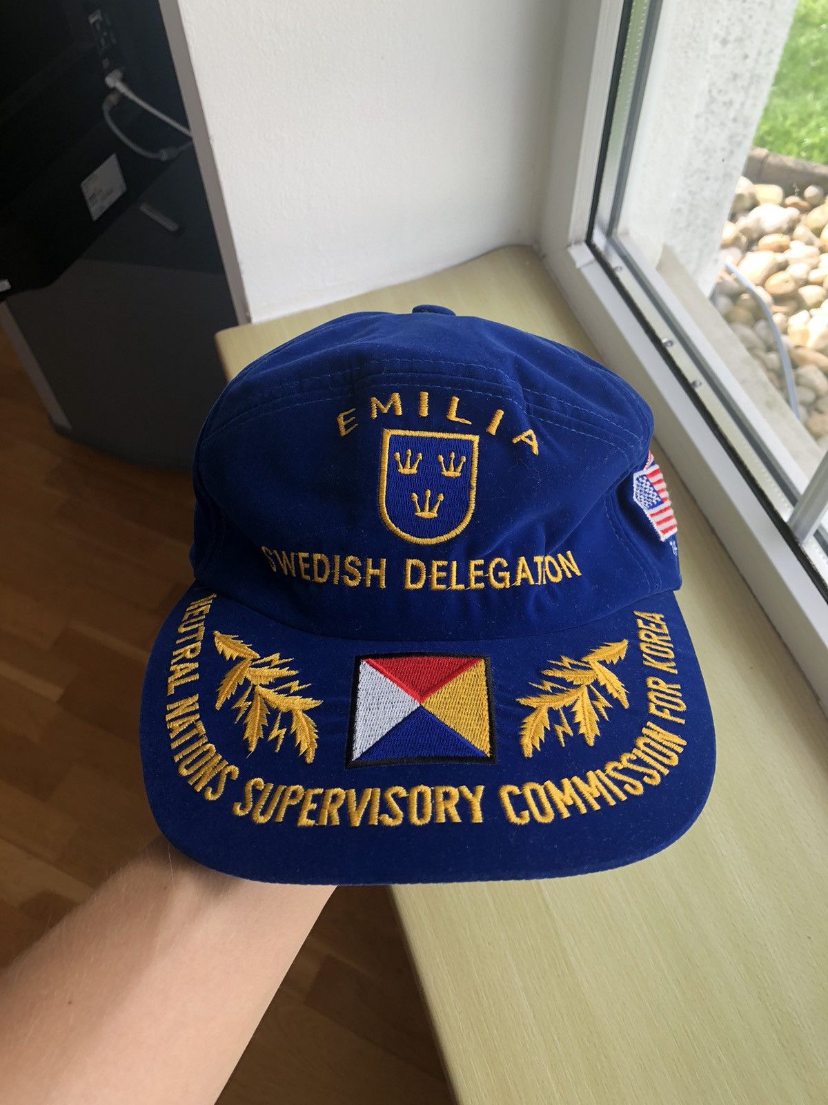 RARE UNITED NATIONS NORTH KOREA X SWEDEN VINTAGE HAT