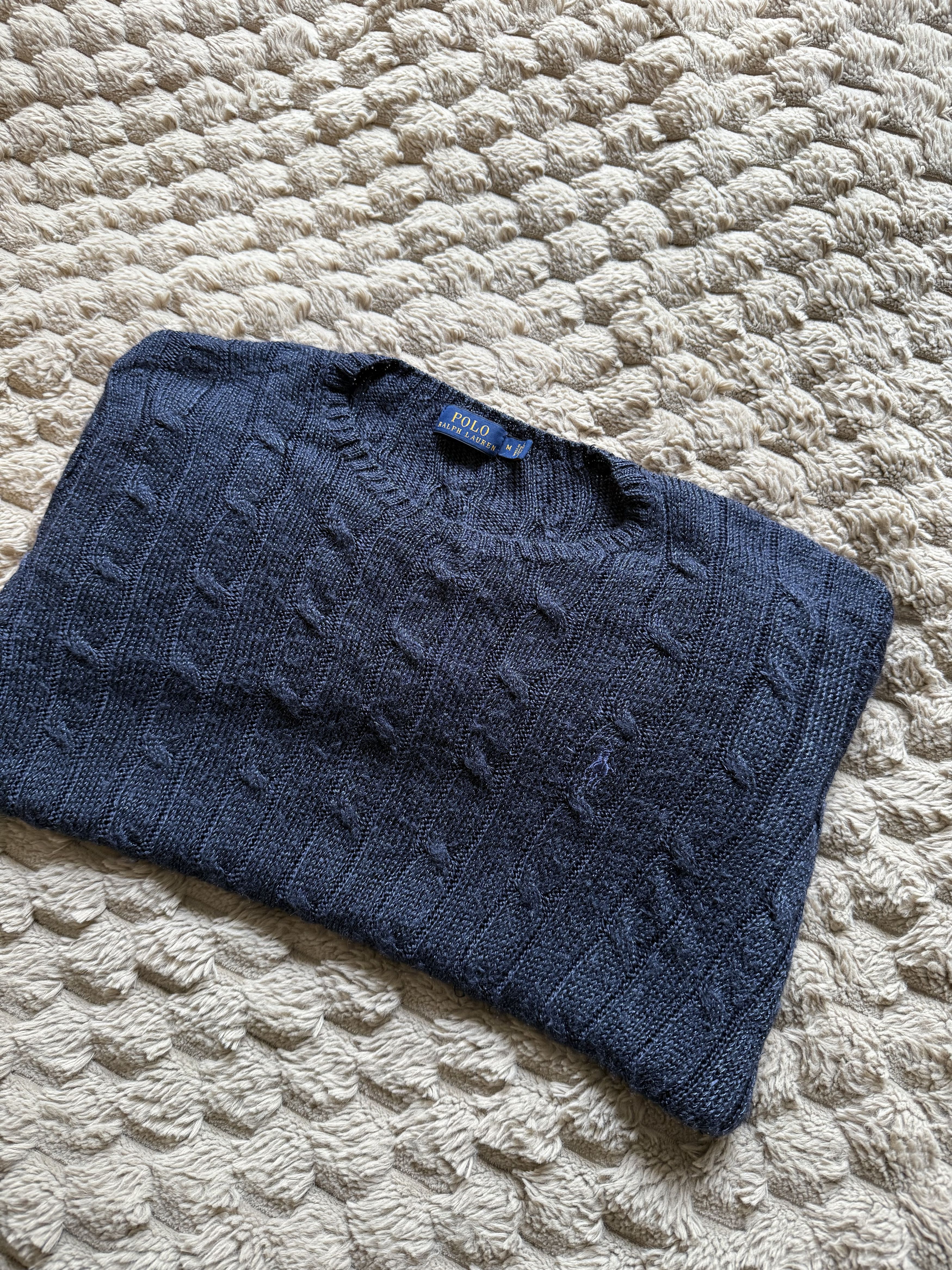 Polo Ralph Lauren Polo Ralph Lauren Navy Cable Knit Sweater Viscose M Size M / US 6-8 / IT 42-44 - 3 Thumbnail