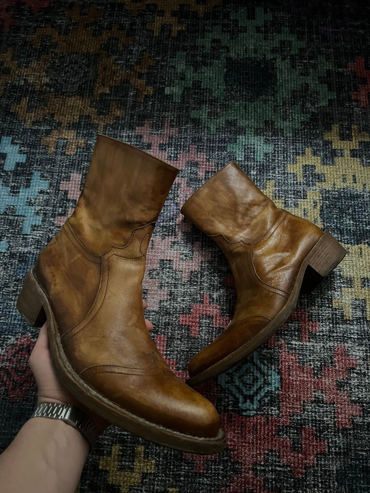 Vintage ‼️Vintage VERO CUOIO LEATHER HANDMADE ITALY MADE HIGH BOOTS‼️ Size US 9 / EU 42 - 11 Thumbnail